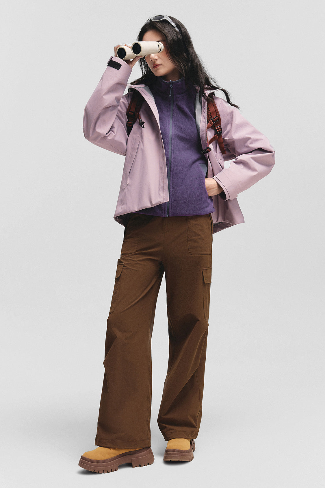 beneunder flipbreeze womens light warmth reversible fleece jacket#color_purple