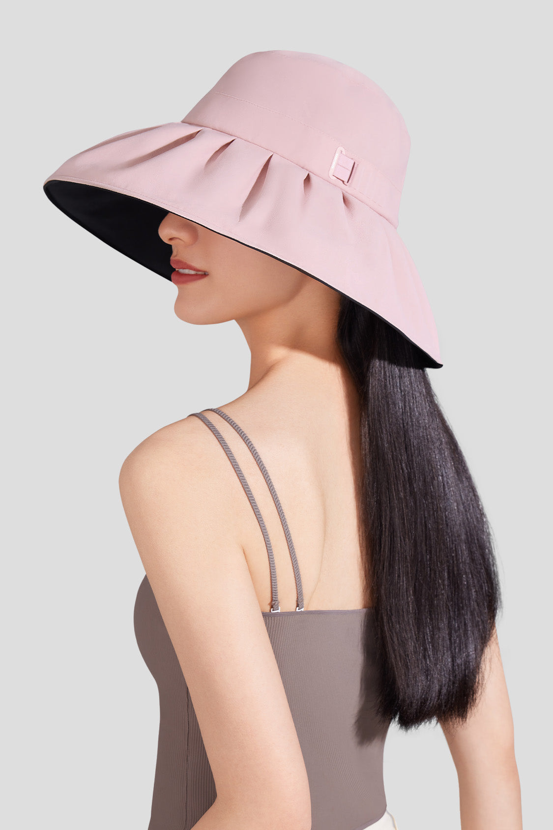 Dome S24 - Women's Adjustable Sun Bucket Hat UPF50+ Taro Gray Pink / 55-57 cm