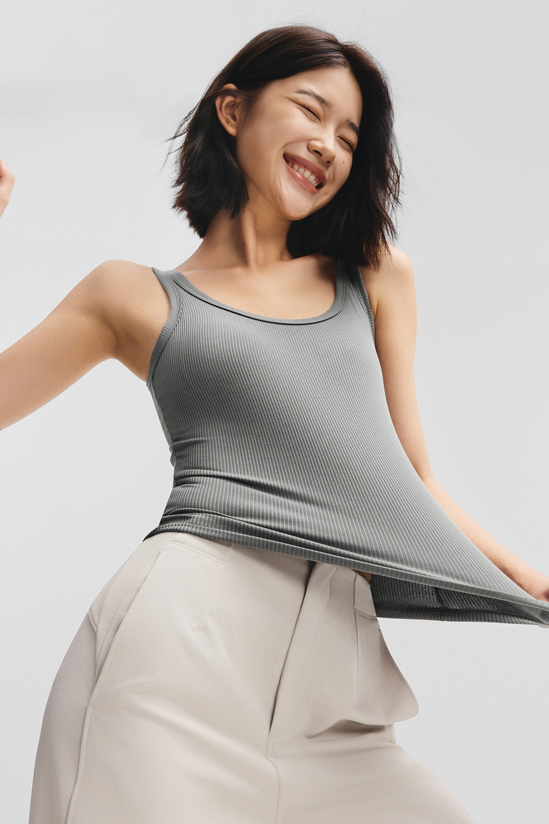 beneunder braflex womens bra in seamless tank top #color_gray