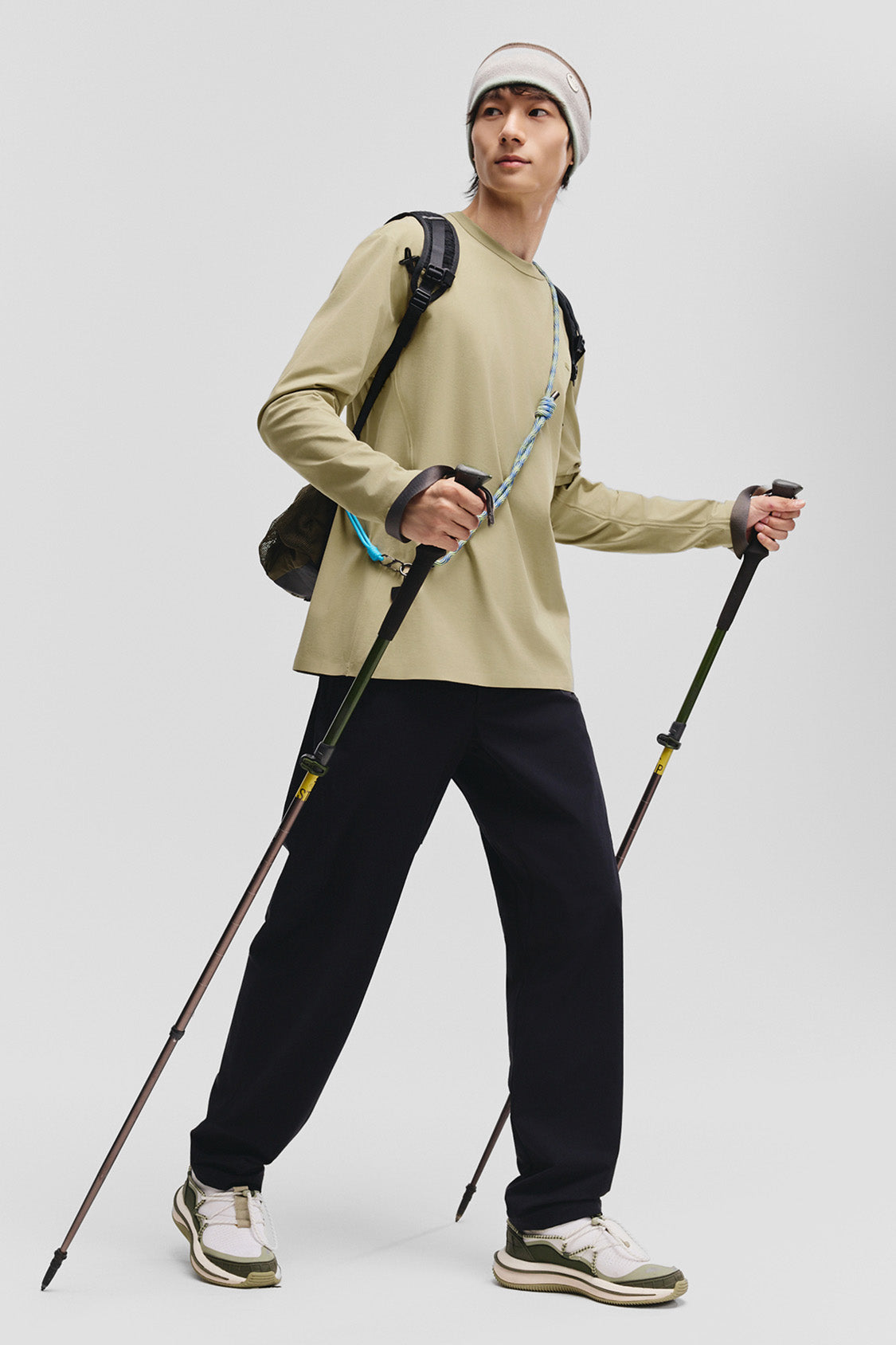 beneunder dryshield mens sweat resistant long sleeve top #color_taupe