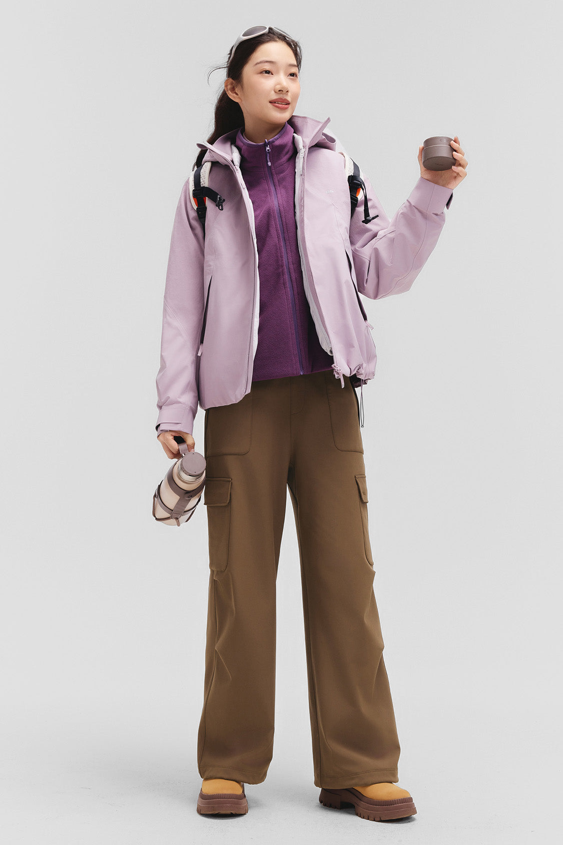 beneunder stormparatroop – women’s thermal parachute softshell pants #color_truffle brown