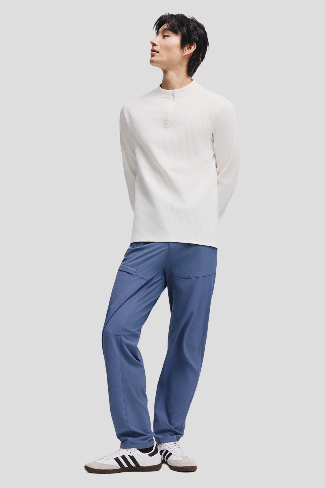 beneunder wickcore mens stand collar wicking base layer #color_white