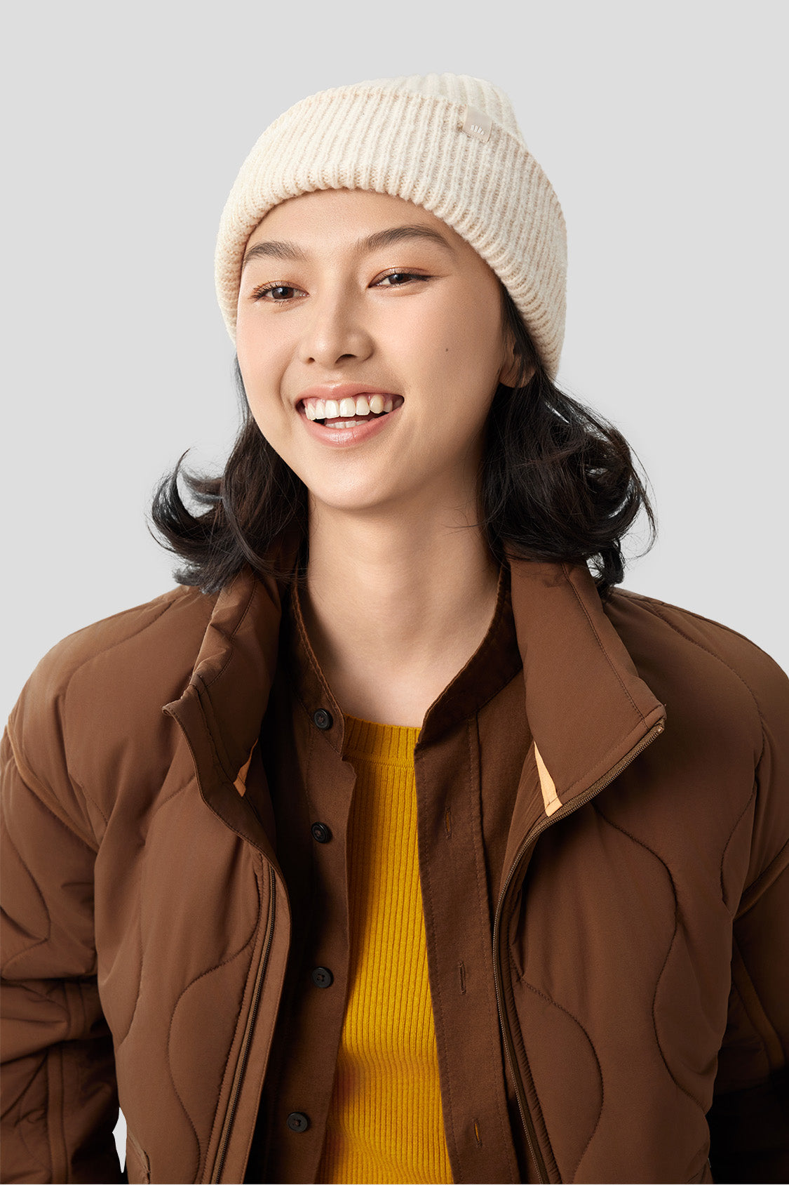 beneunder winter knit beanie for extra warmth #color_autumn wheat