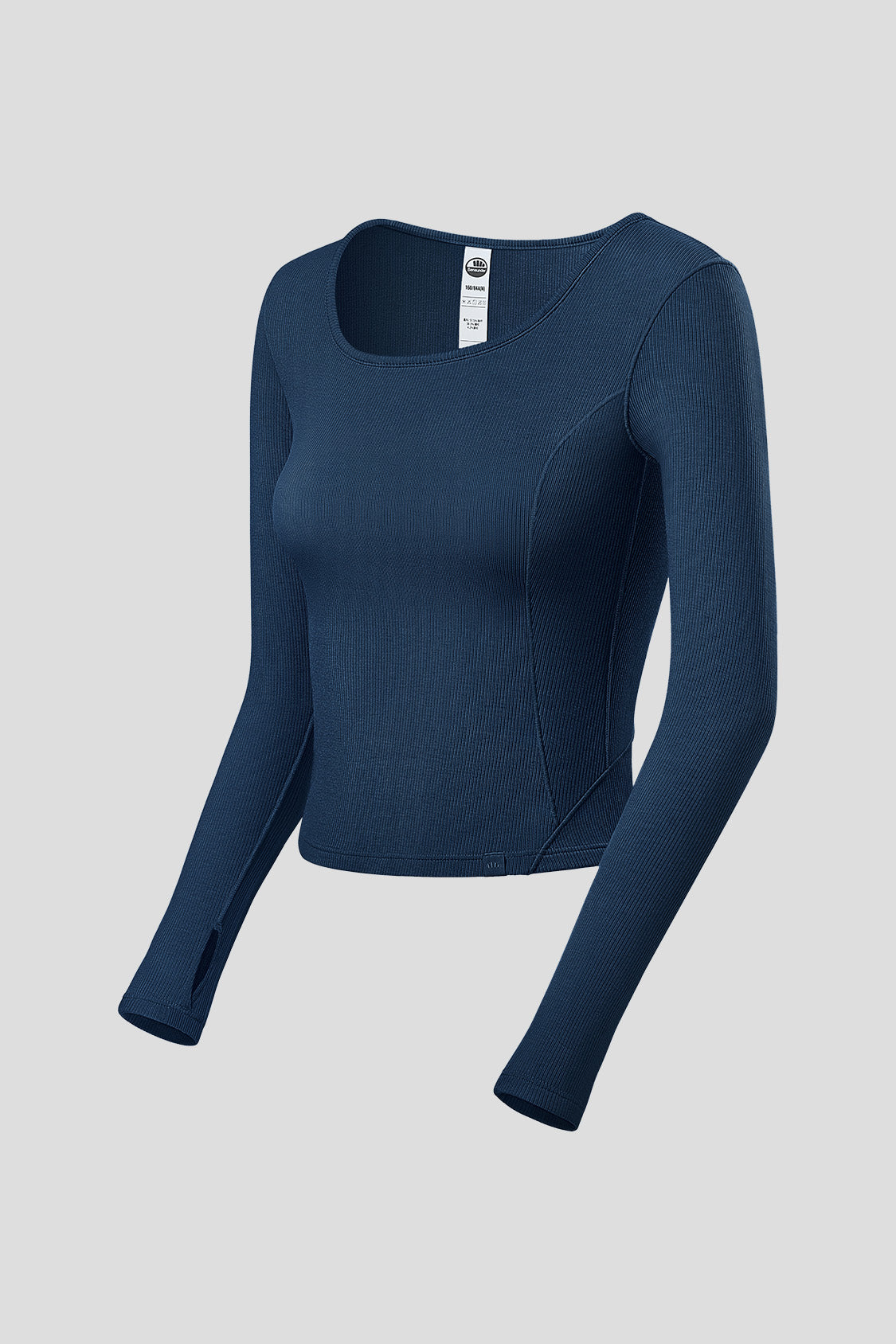 Women's Short U-Neck Skin-Fit Long Sleeve Shirt