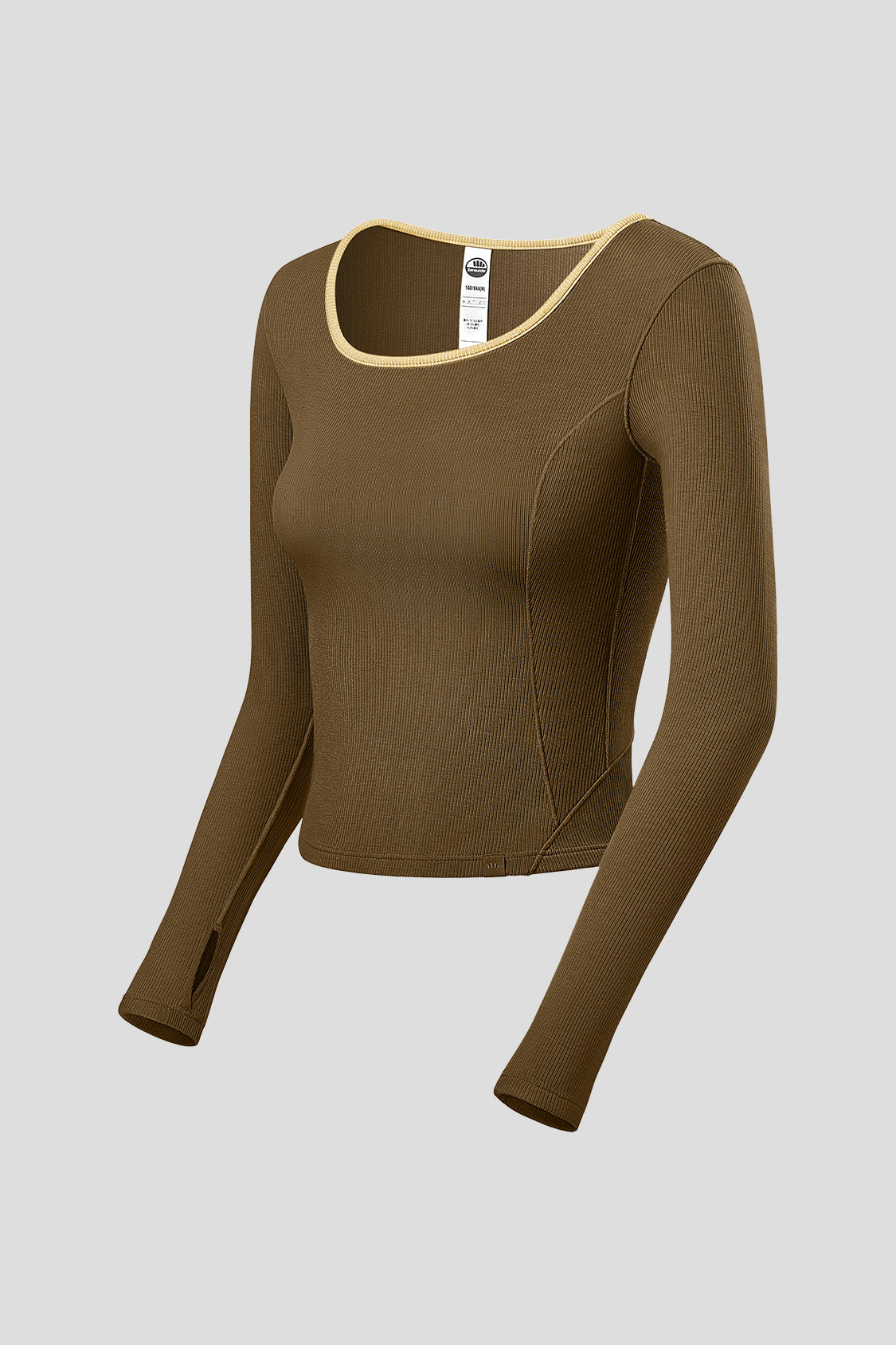 Women's Short U-Neck Skin-Fit Long Sleeve Shirt