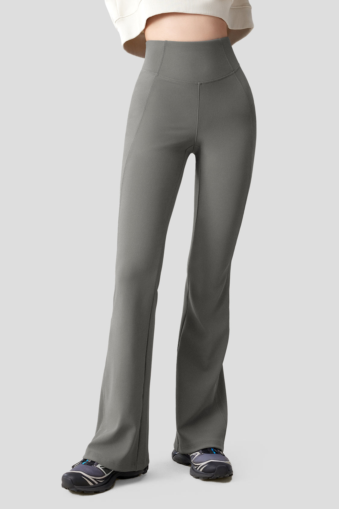 ELEONORE flare pants medium grey – Soft Society
