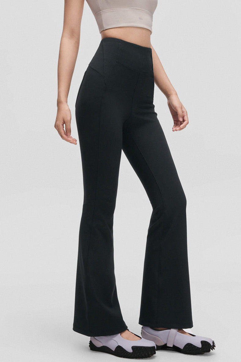 beneunder flexflare womens high stretch mini flare pants #color_black