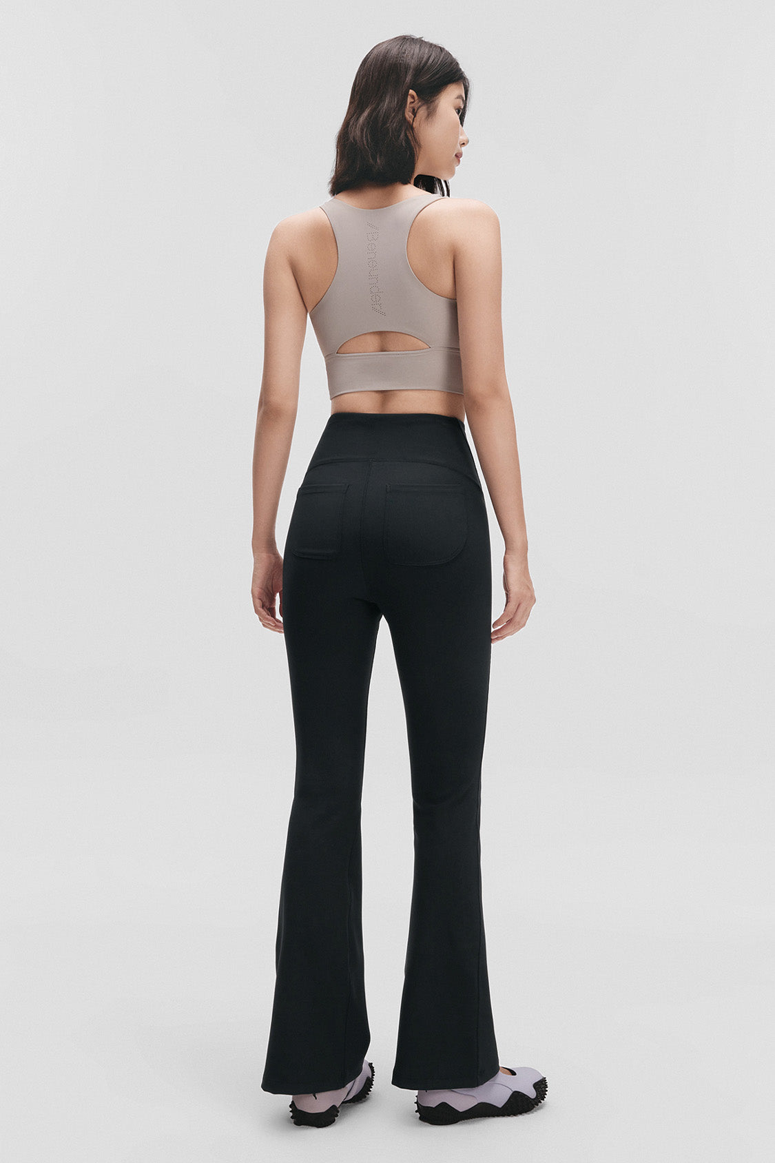 beneunder flexflare womens high stretch mini flare pants #color_black