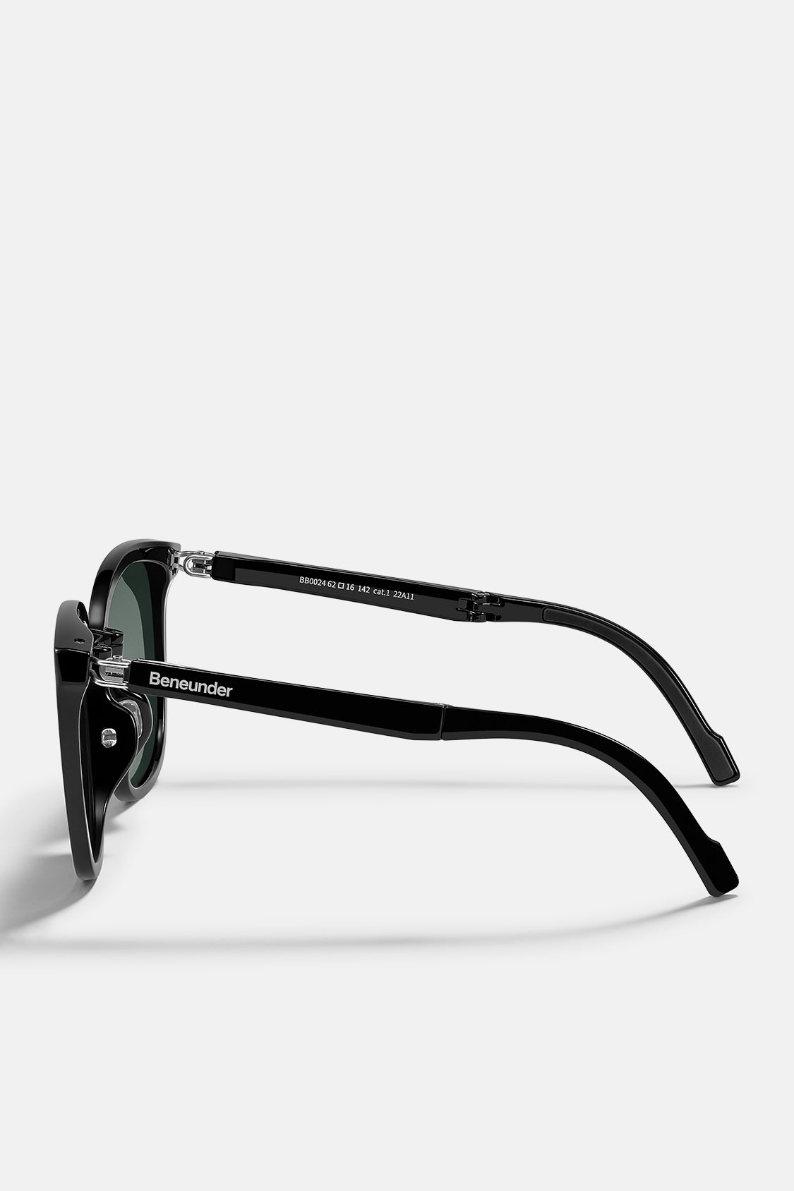 beneunder men's neonspace polarized folding sunglasses shades for women men #color_smoky black