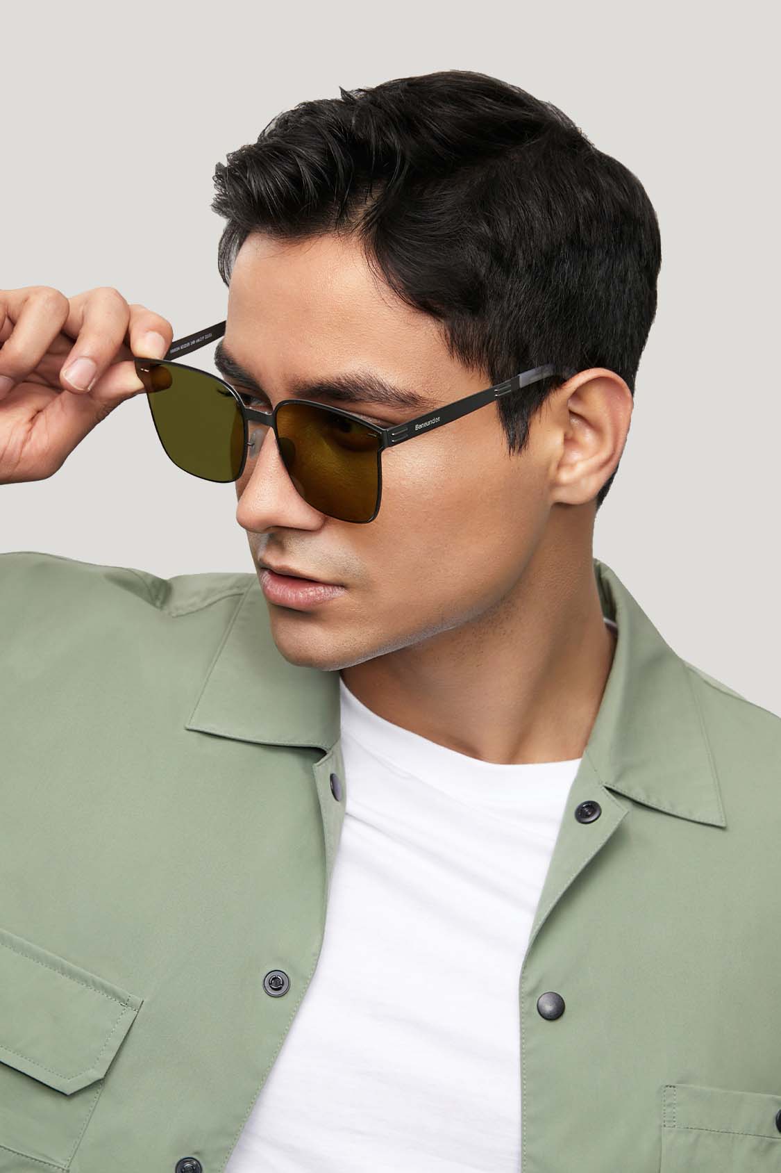 beneunder men's slimline polarized folding sunglasses shades #color_moss green