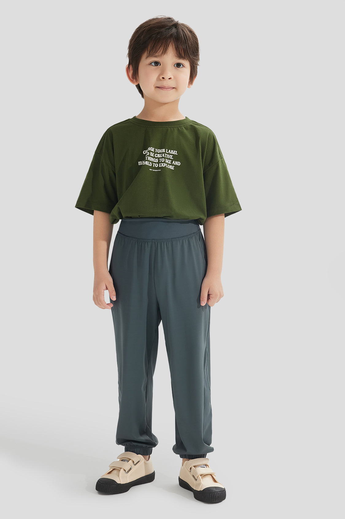 beneunder kid's leggings with sun protction upf50+ #color_dark blue grey