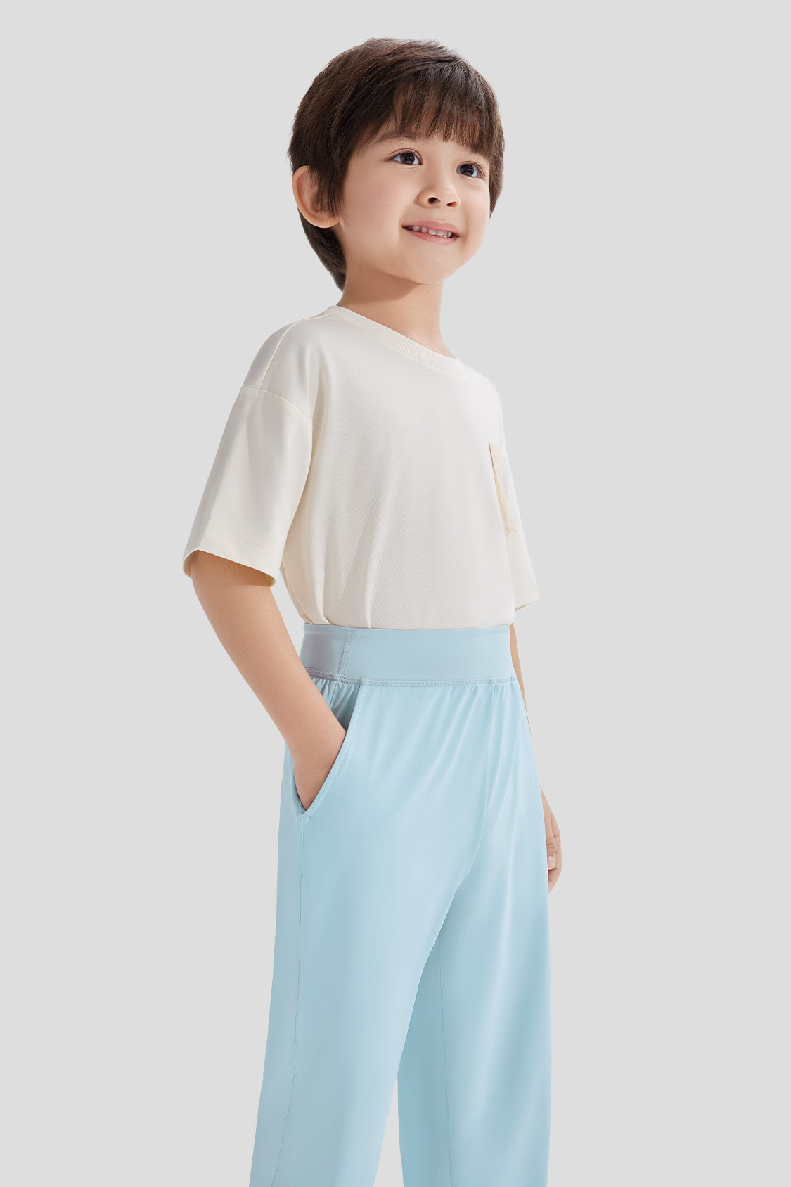 beneunder kid's leggings with sun protction upf50+ #color_misty blue