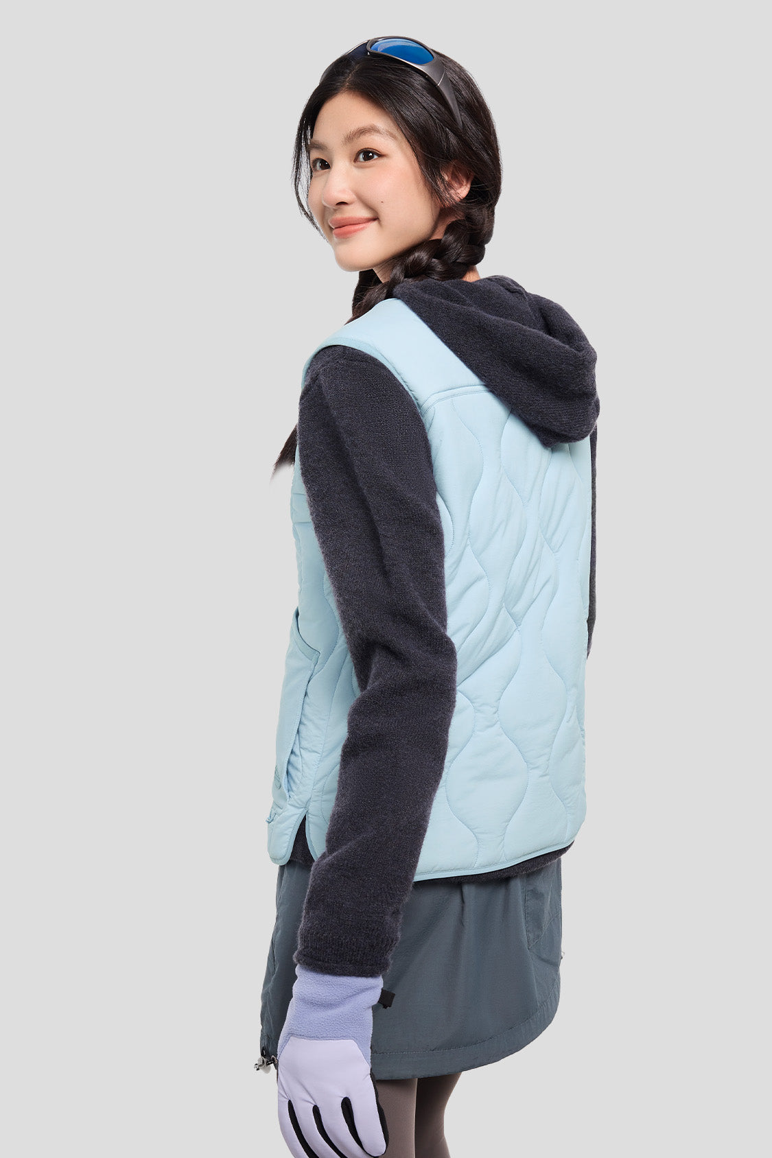 beneunder women's vests #color_warm mist blue