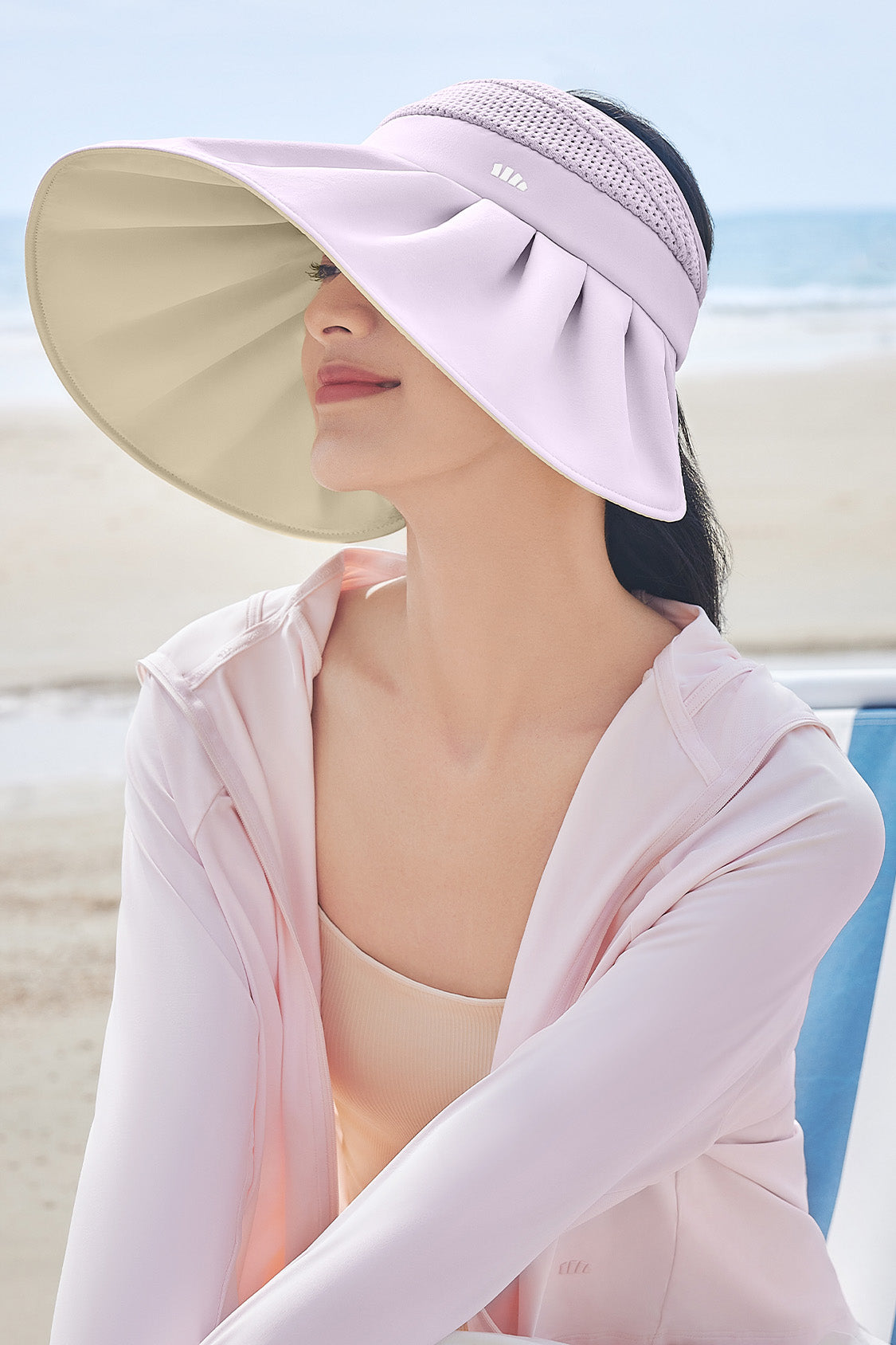 Dropship Summer Shell Sunshade Hat UV Protection Dual Use Hair Hoop Sun Hat  For Women Outdoor Beach Soft Foldable Wide Brim Bucket Caps Folded Hair  Hoop to Sell Online at a Lower