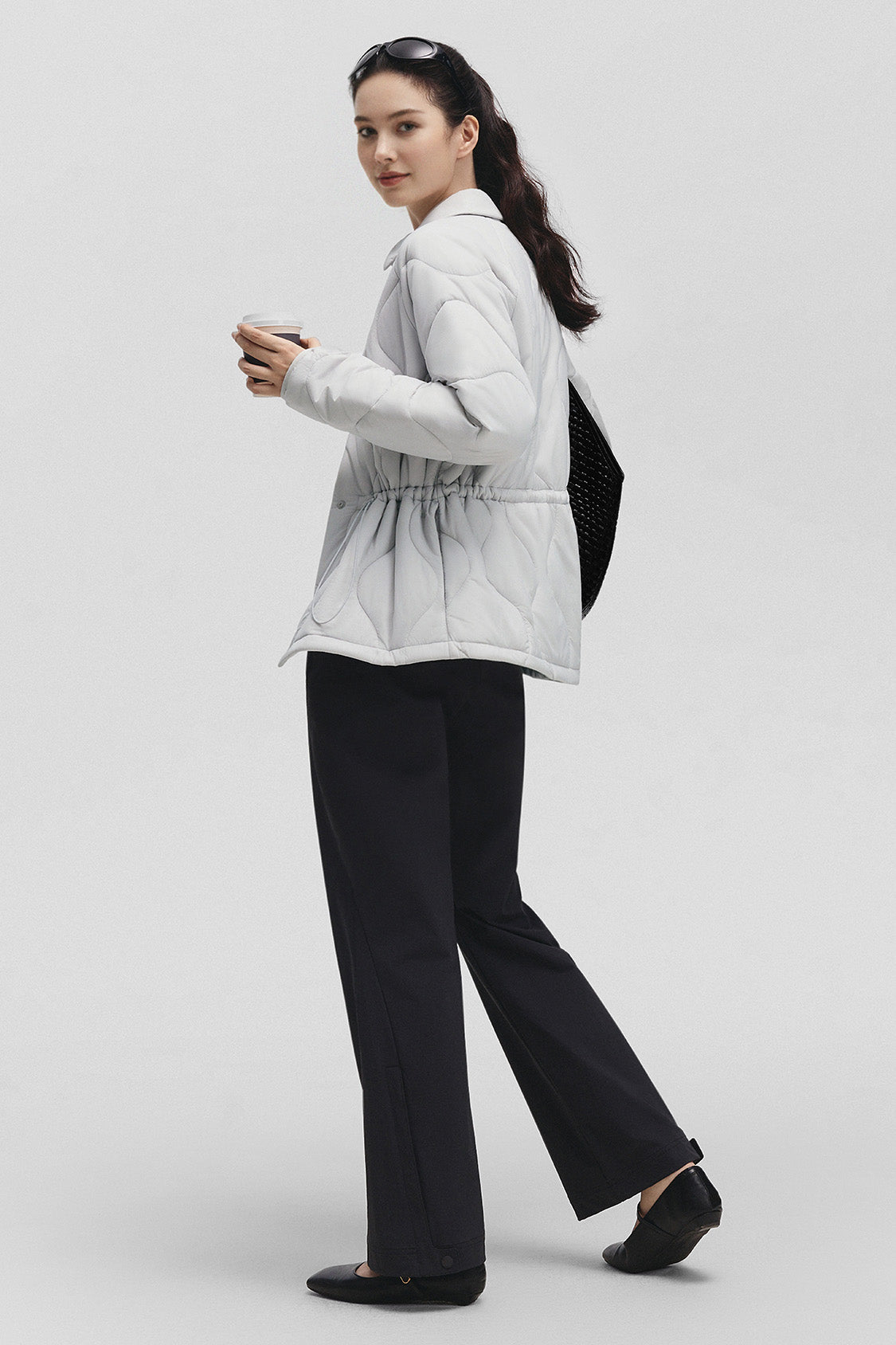 beneunder lapeltrail womens medium warmth lapel collar fleece jacket #color_gray