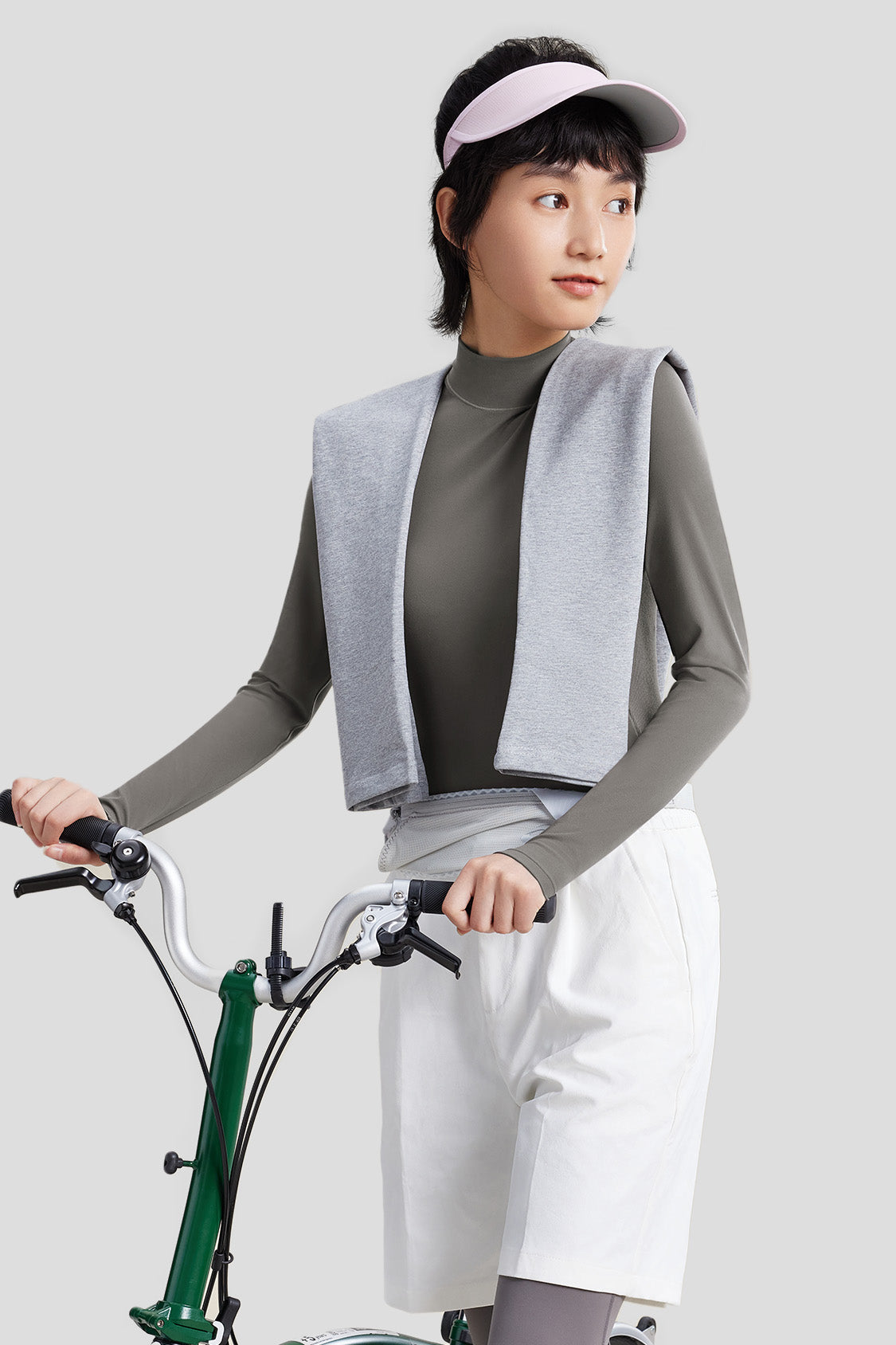 women's half turtleneck sports long-sleeve shirt upf50+ #color_graphite gray