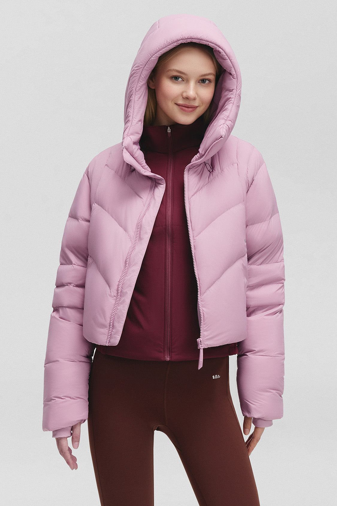 beneunder lofthaven womens extra warmth short down jacket #color_pink