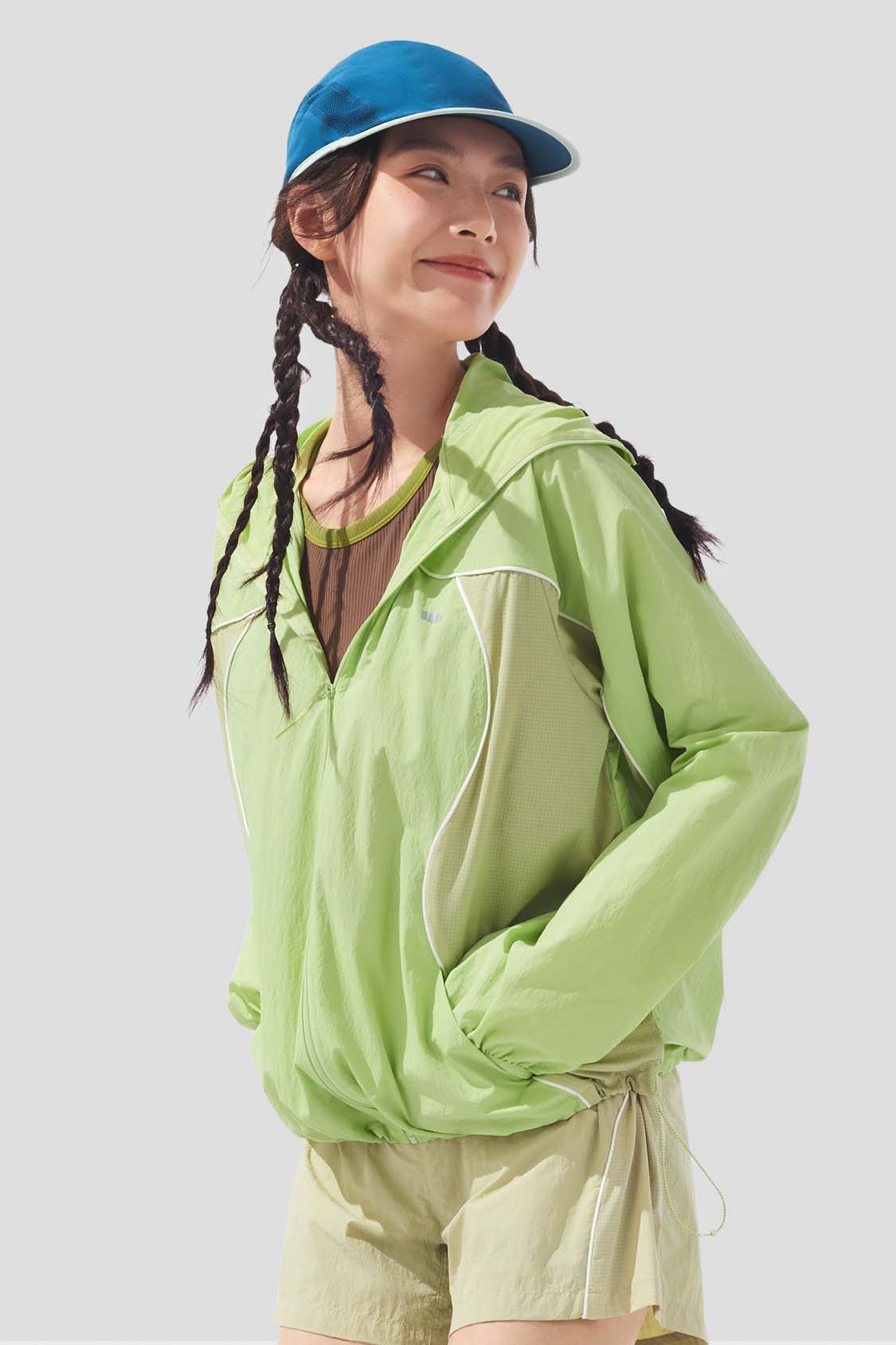 beneunder women's sun protection jacket #color_green