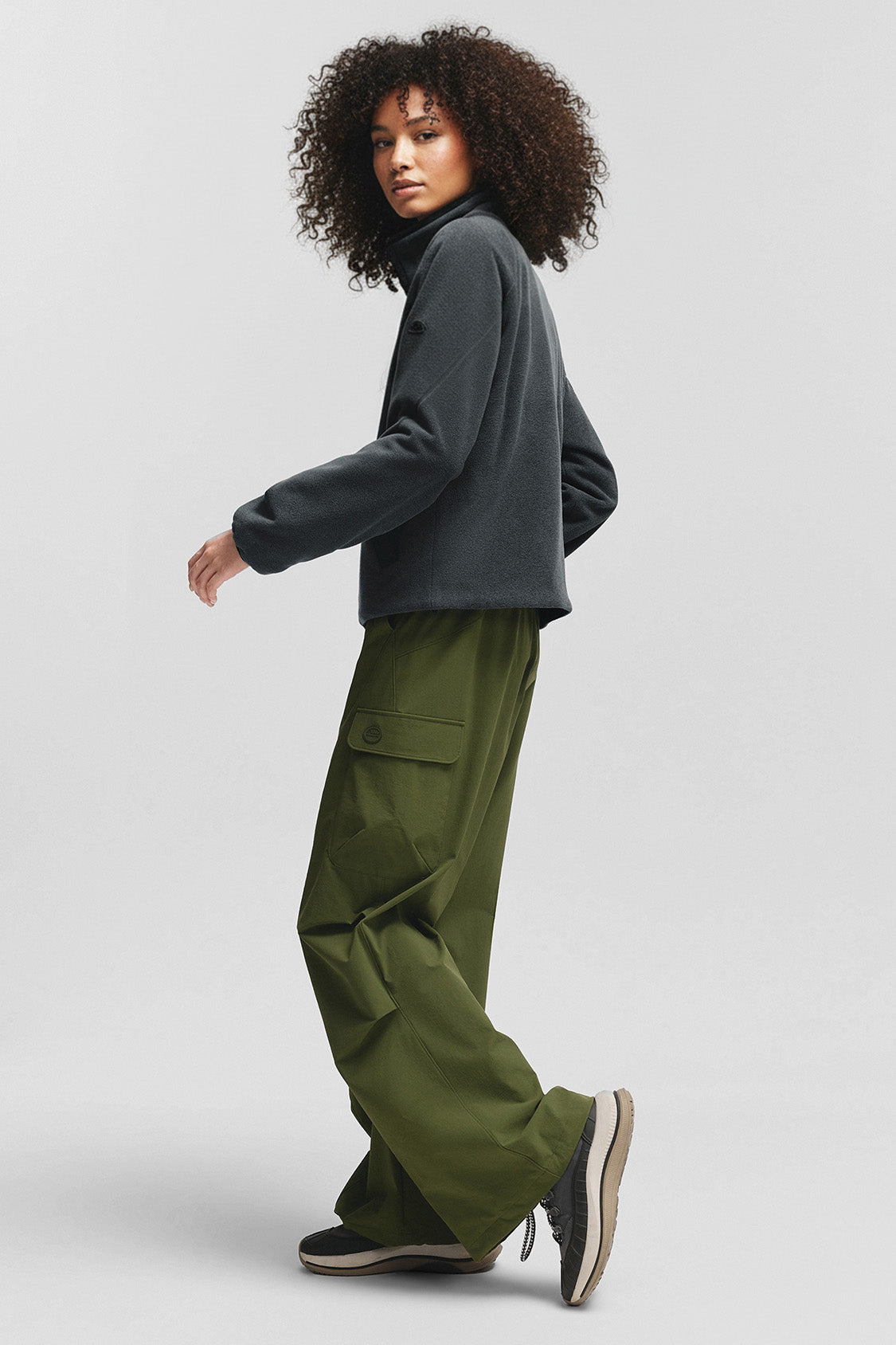 beneunder flipbreeze womens light warmth reversible fleece jacket#color_gray - black