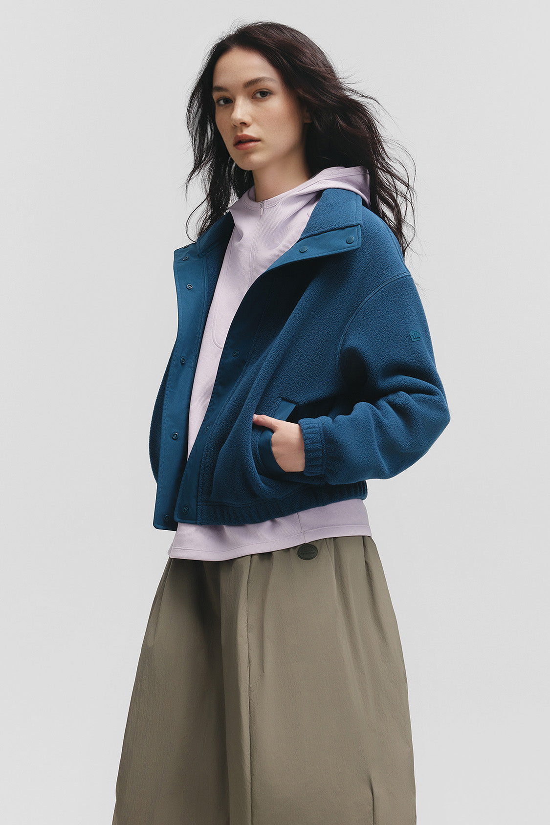 beneunder cozydrift womens light warmth relaxed fit fleece jacket#color_blue