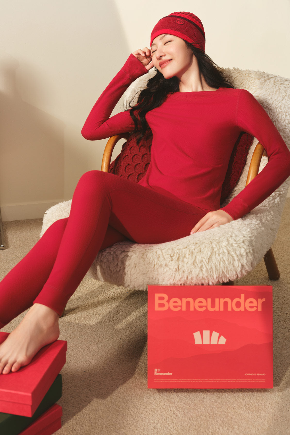 beneunder women's thermal set #color_red