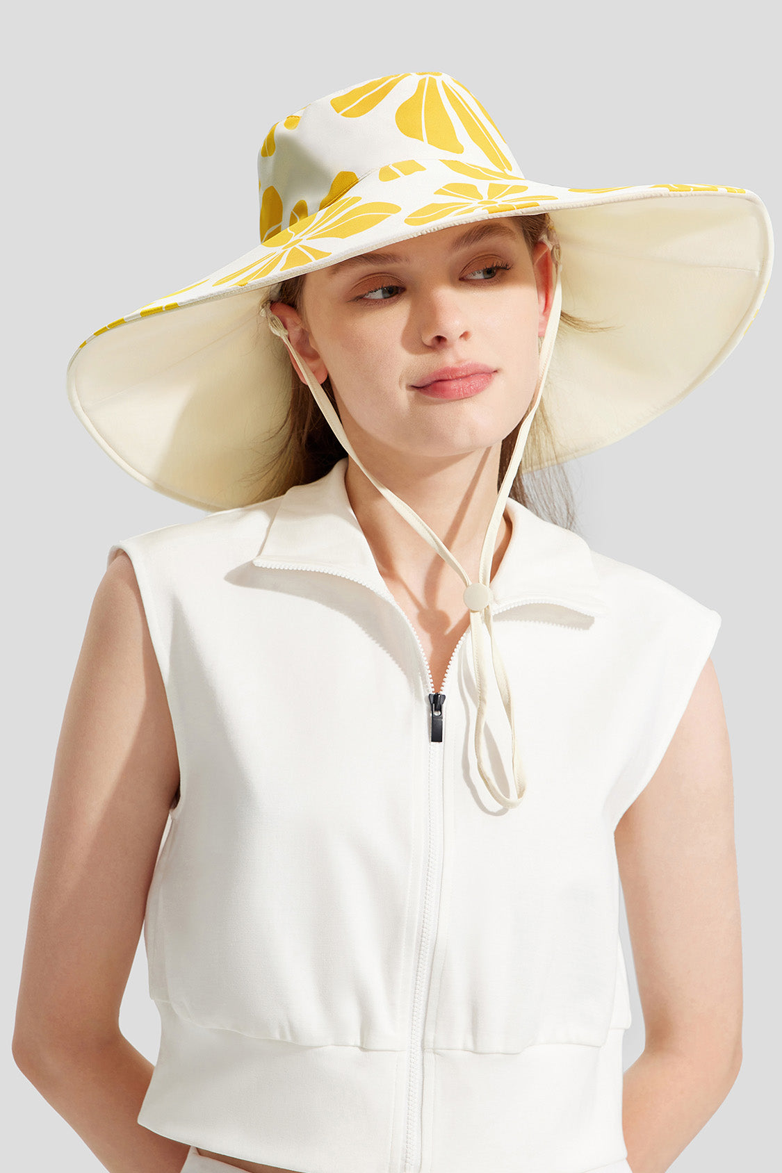 beneunder women's sun bucket hat upf50+ #color_autumn chick- white
