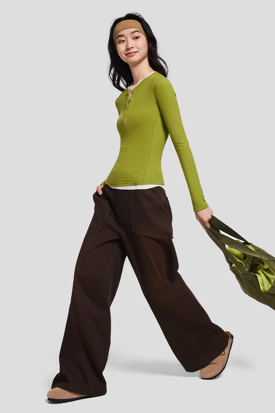 HenleyHaven – Women’s Henley Base Layer Long Sleeve Shirt