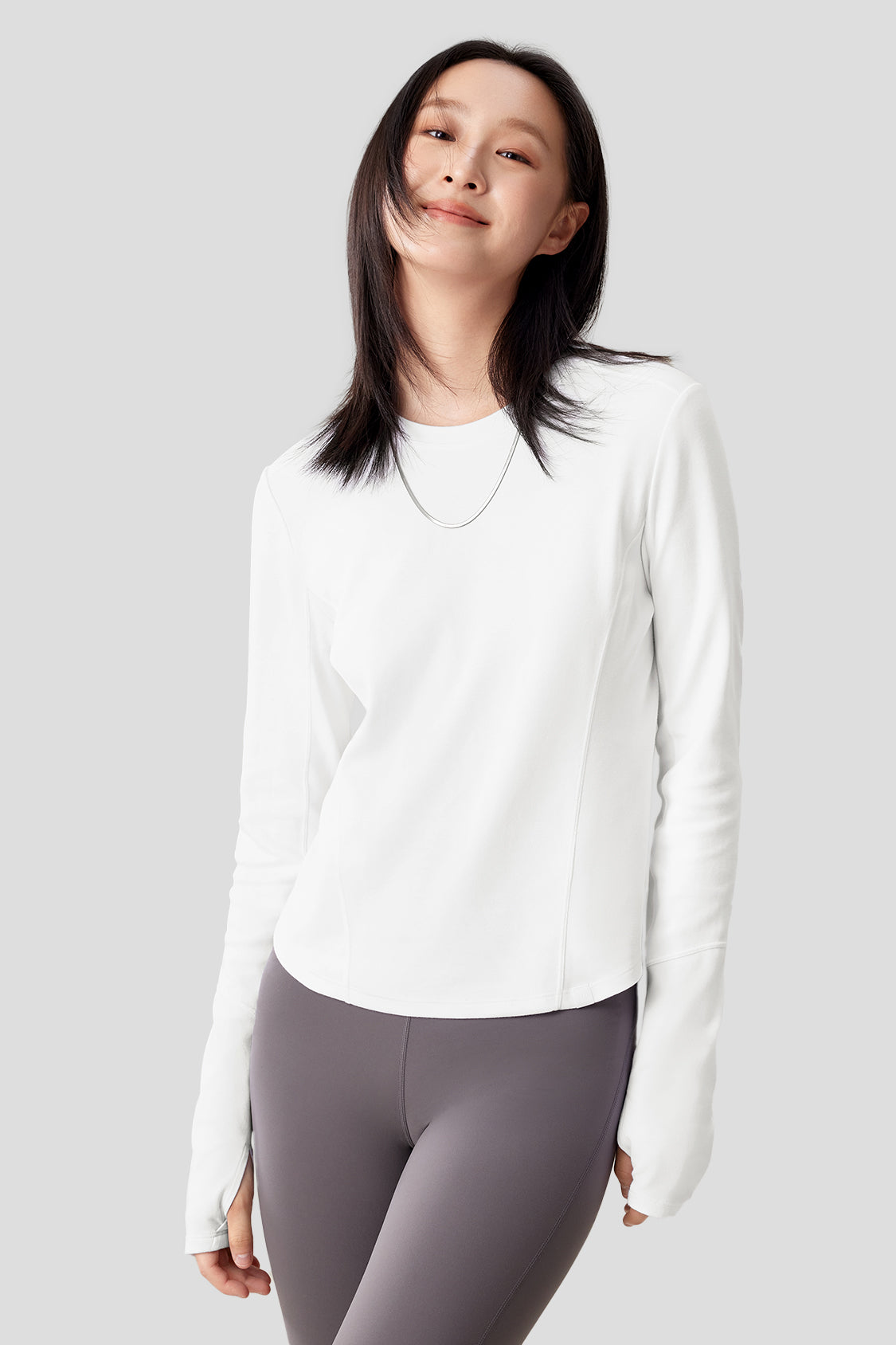 Women's Double Layer Elastic Cotton Slim Fit Long Sleeves