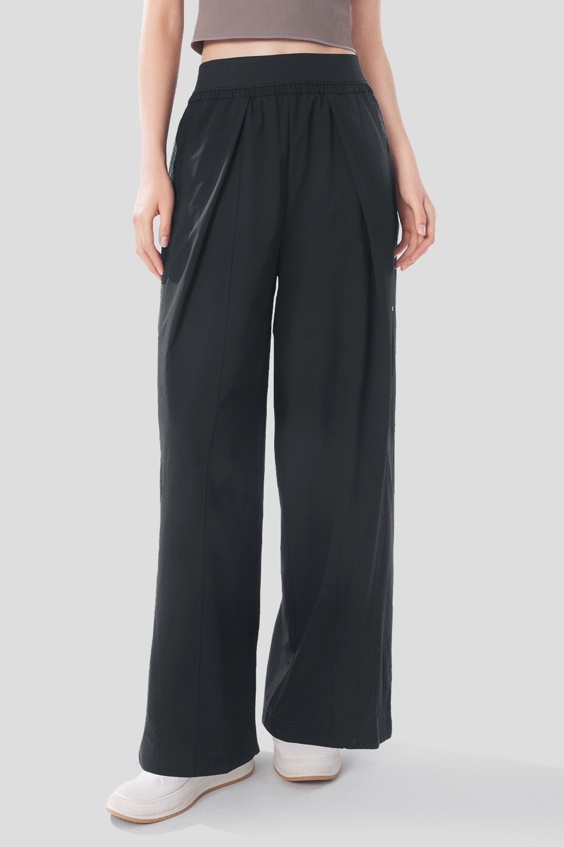 【BAON】Zevner Banding Nylon Wide Pants Syncy - Women's Breathable Wide-Leg Sun Protection Pants UPF50+