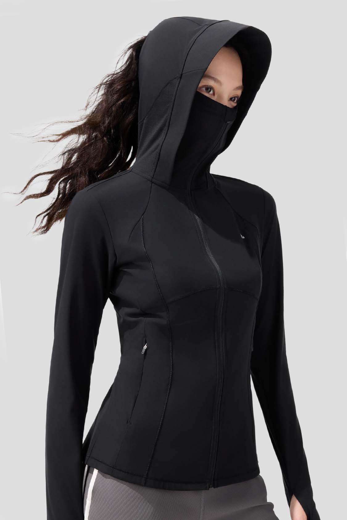 women's sun protection jacket #color_black