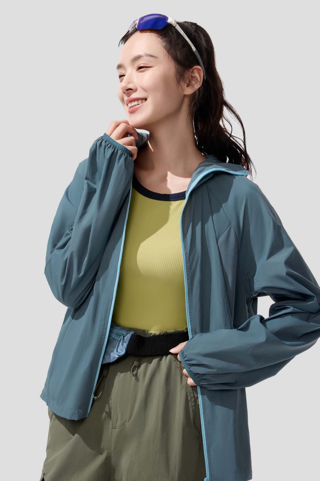 beneunder women's sun protection jacket #color_blue gray