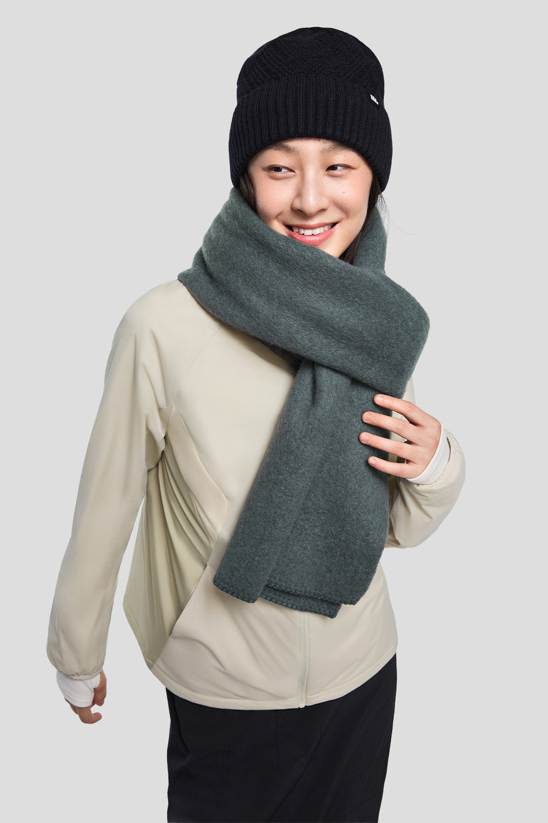 beneunder shawl #color_blue mist gray