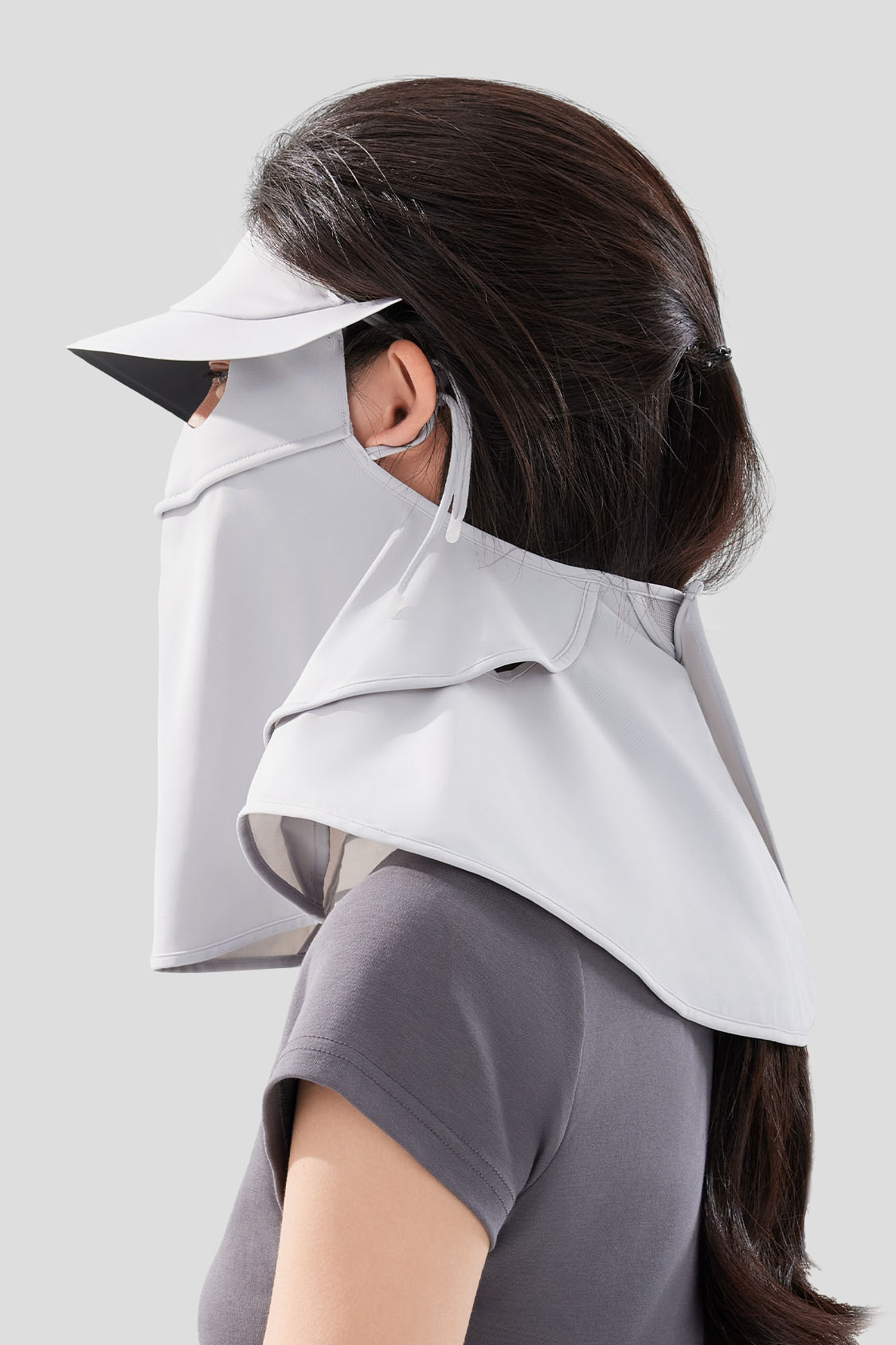 beneunder women's sun protection face mask upf50+ #color_blue smoke gray