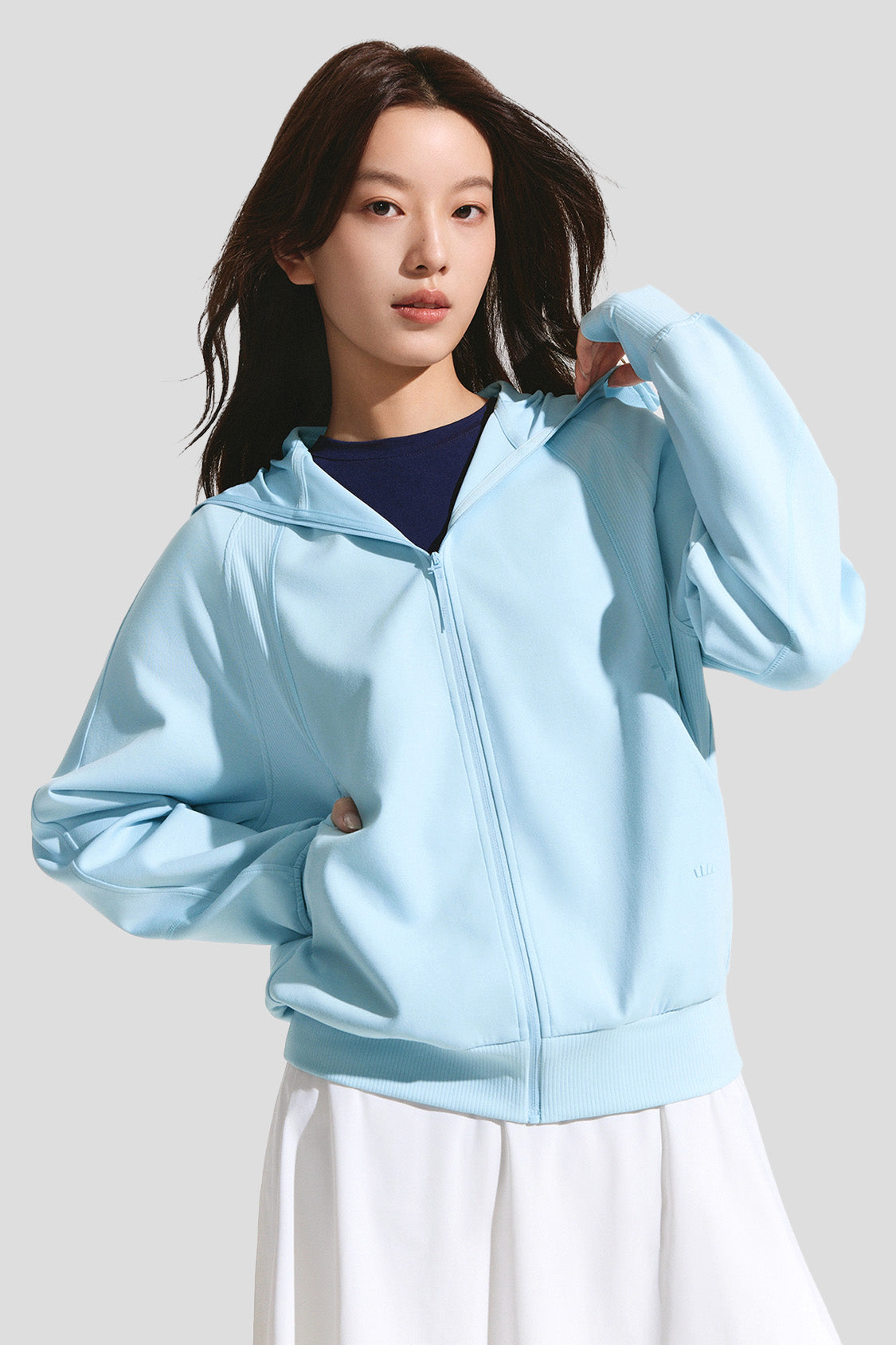 beneunder airshell womens windproof sun protection jacket upf50#color_blue