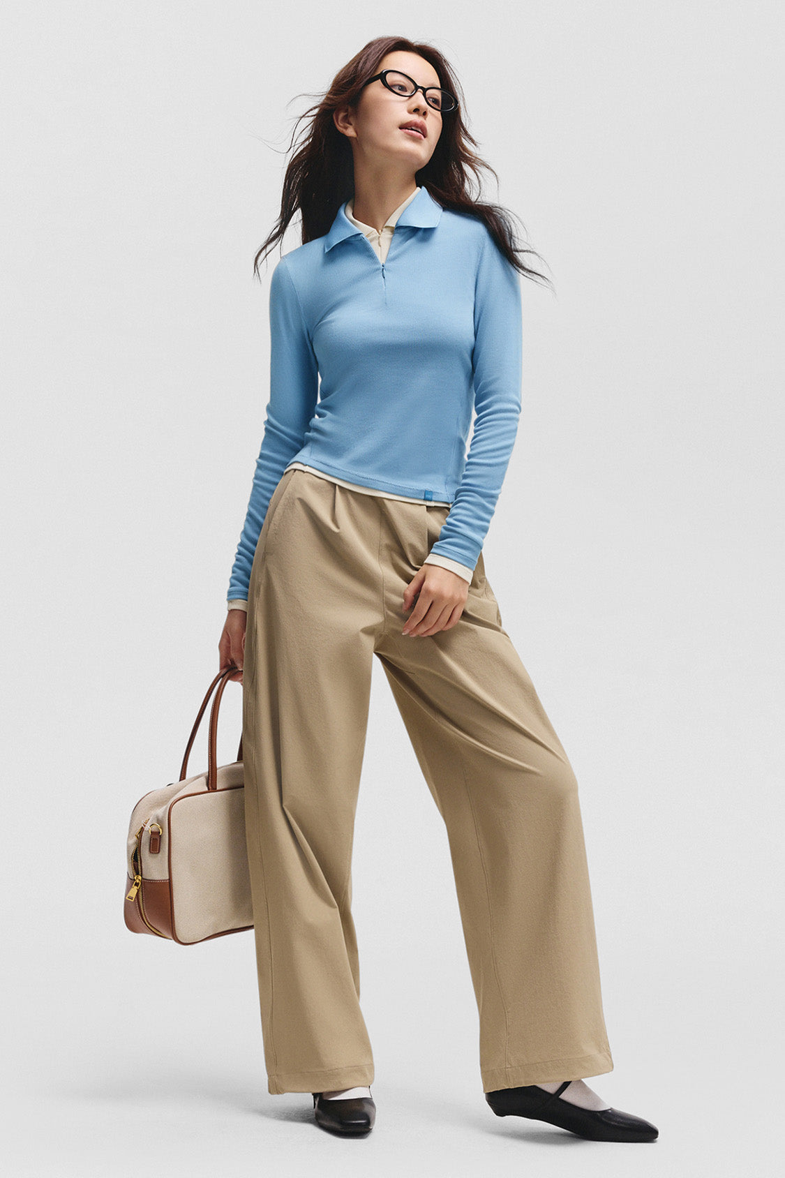 beneunder urbanpolo womens polo neck thermal base layer top #color_blue