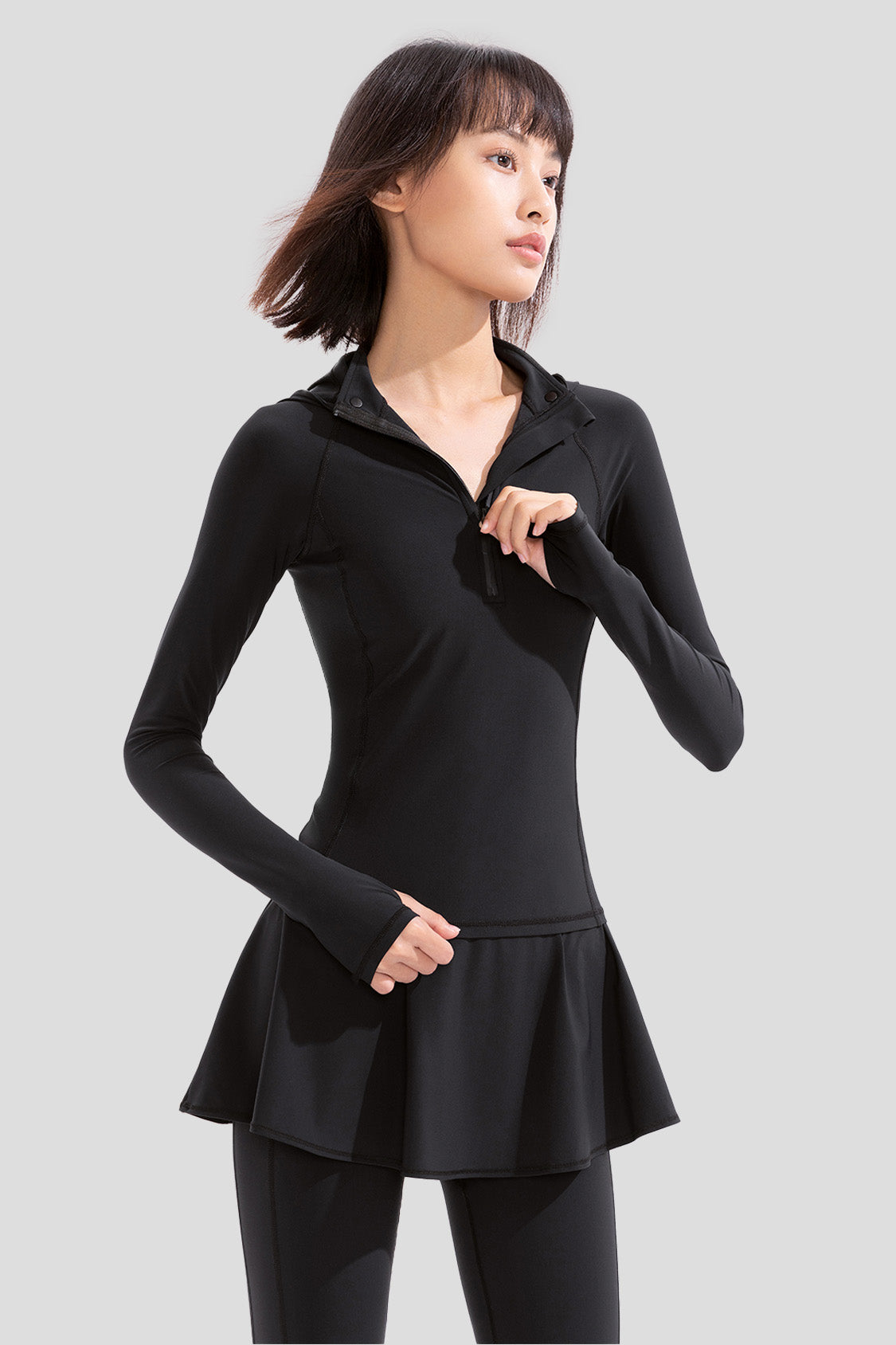 long sleeve swimsuit for women beneunder uv sun protection swimwear upf50 #color_diffuse black- diffuse black