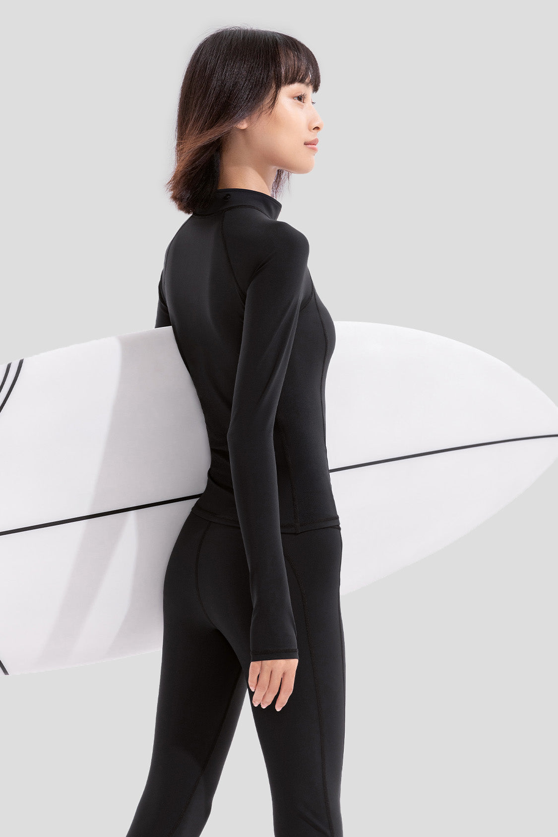 long sleeve swimsuit for women beneunder uv sun protection swimwear upf50 #color_diffuse black- diffuse black