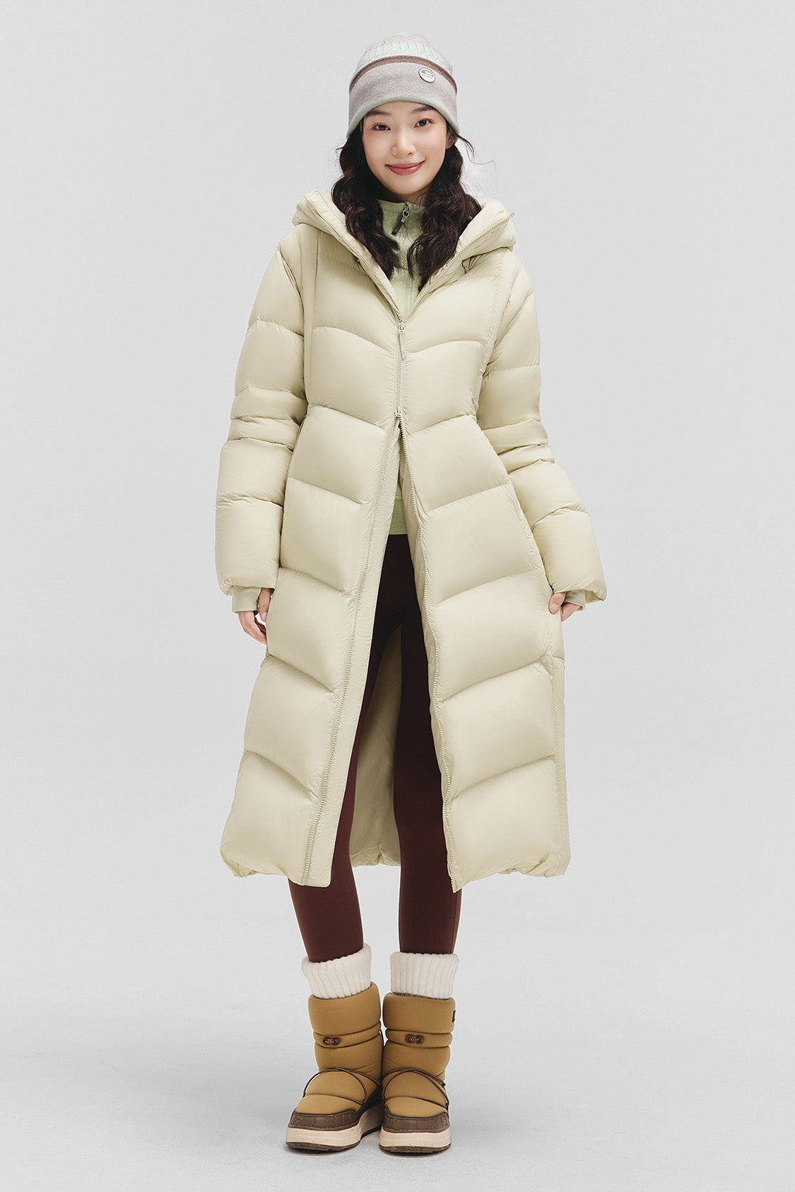 beneunder loftguard – women’s high-loft down coat (long, extreme warmth) #color_brown