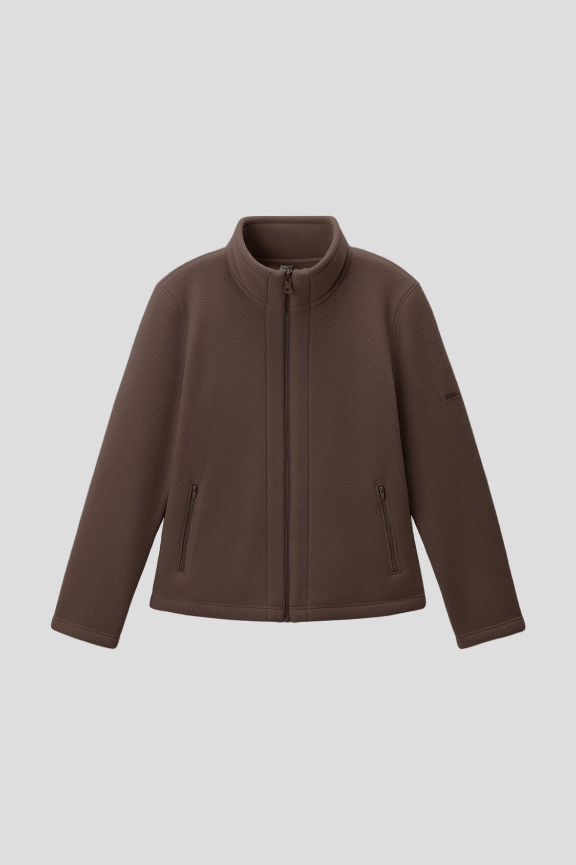 beneunder slimtherm womens light warmth slim fit fleece jacket#color_brown