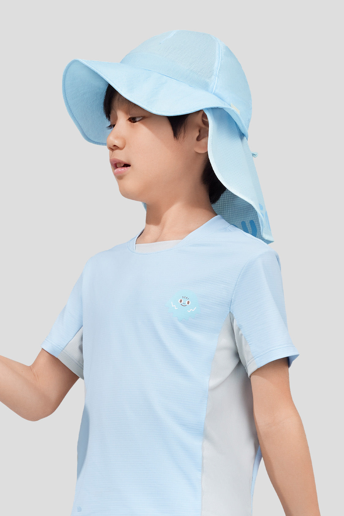 beneunder kid's bucket sun hats upf50+ #color_clear sky blue