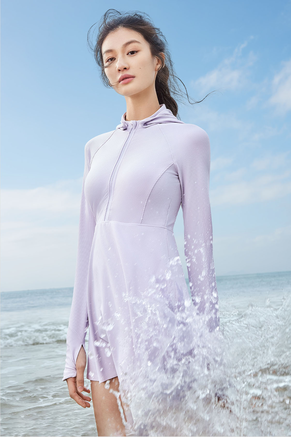 beneunder women's sunproof swimsuit #color_cream purple