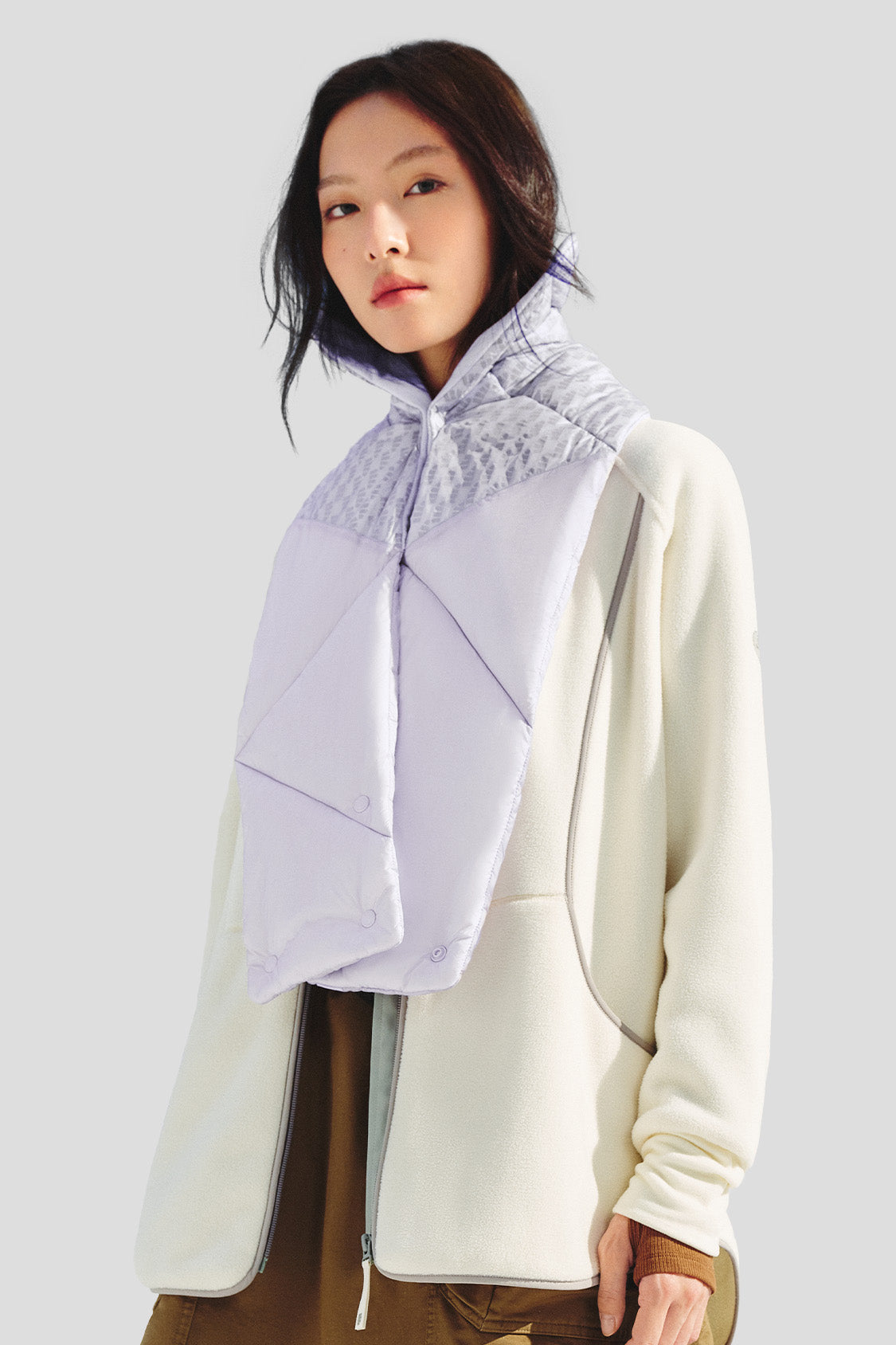 beneunder women's scarf #color_creamy lilac