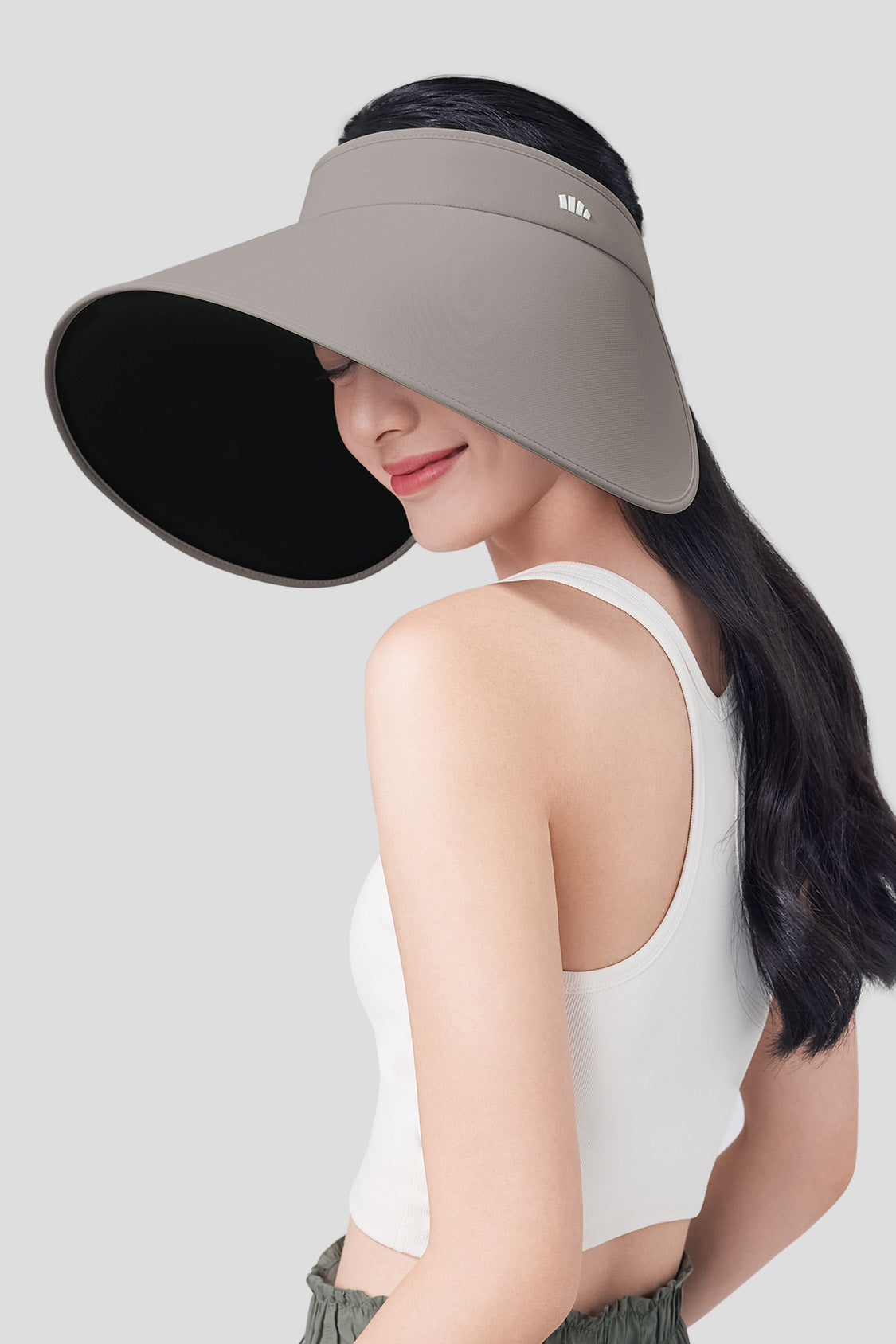 Breeze - Women's Ultra Wide Brim Sun Visor Hat UPF50+ Black / One Size - Adjustable