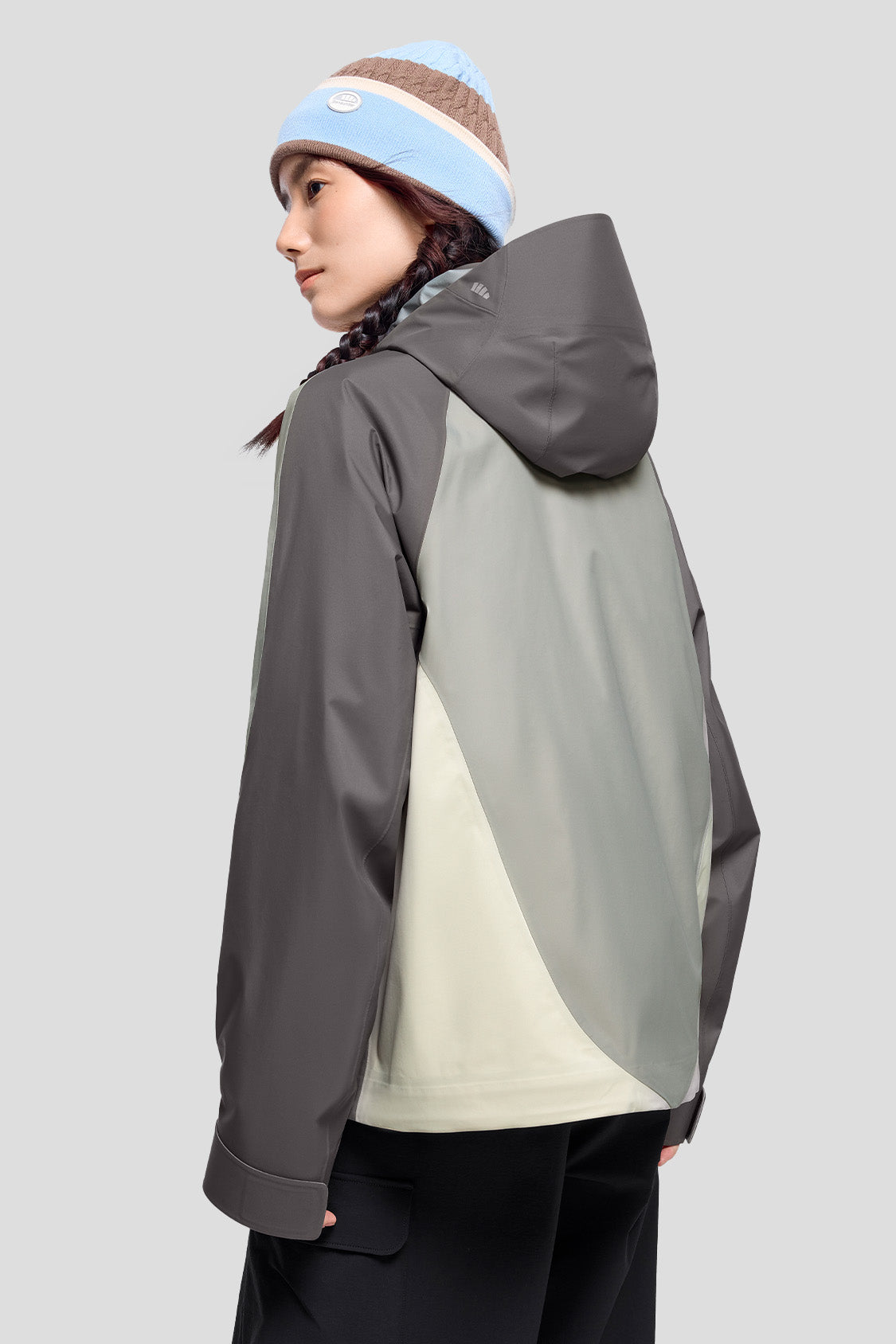 beneunder women's jacket #color_graphite gray & pale yellow