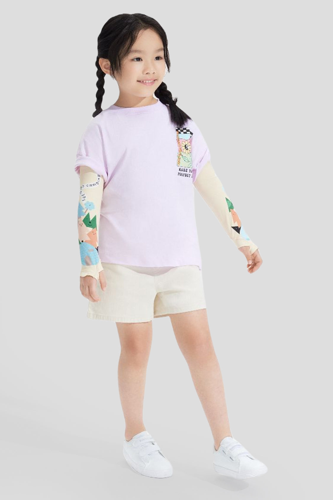 beneunder kids sun protection sleeve upf50+ #color_wheat yellow forest