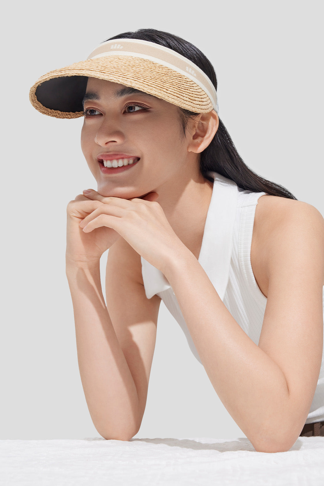 beneunder women's sun hats raffia upf50+ #color_light brown raffia