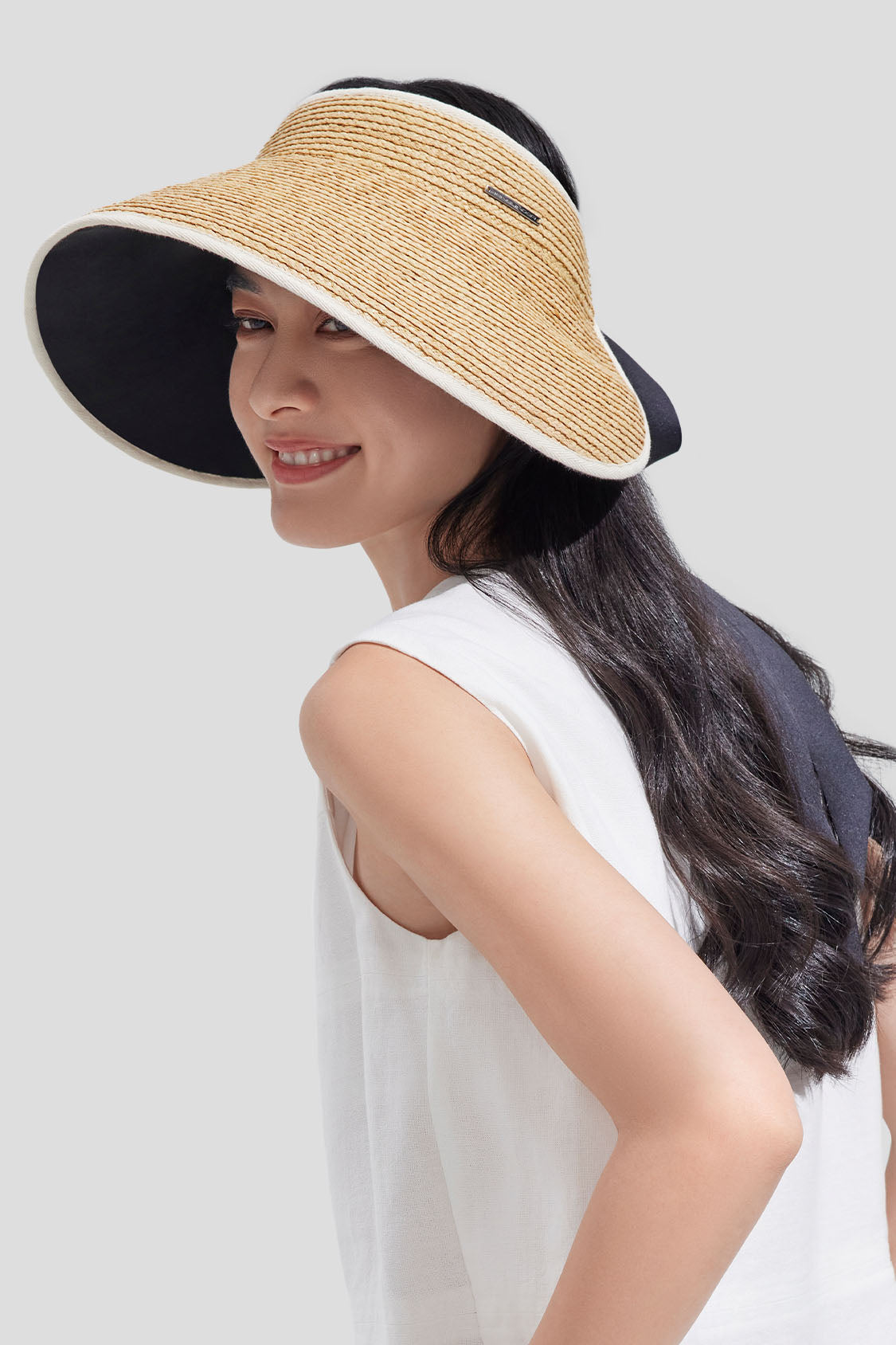 beneunder women's sunshield straw hat #color_light brown raffia