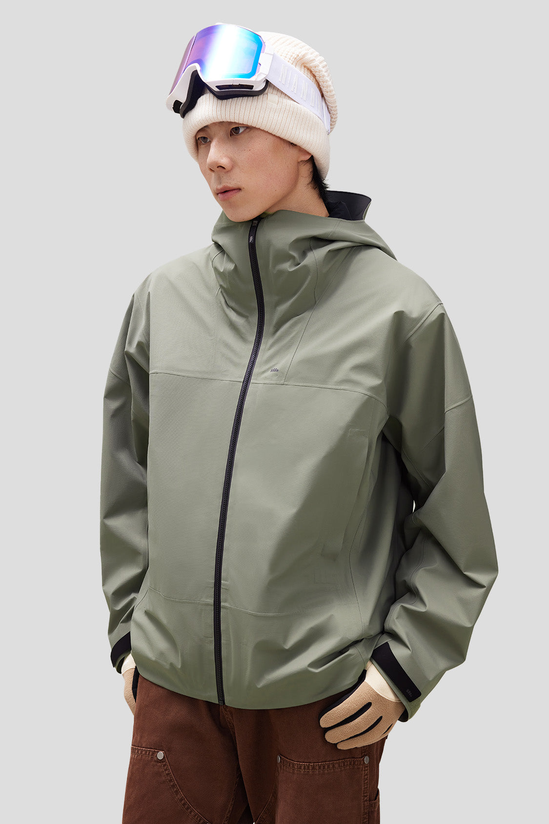 beneunder men's 3-in-1 storm jacket #color_moon shadow green