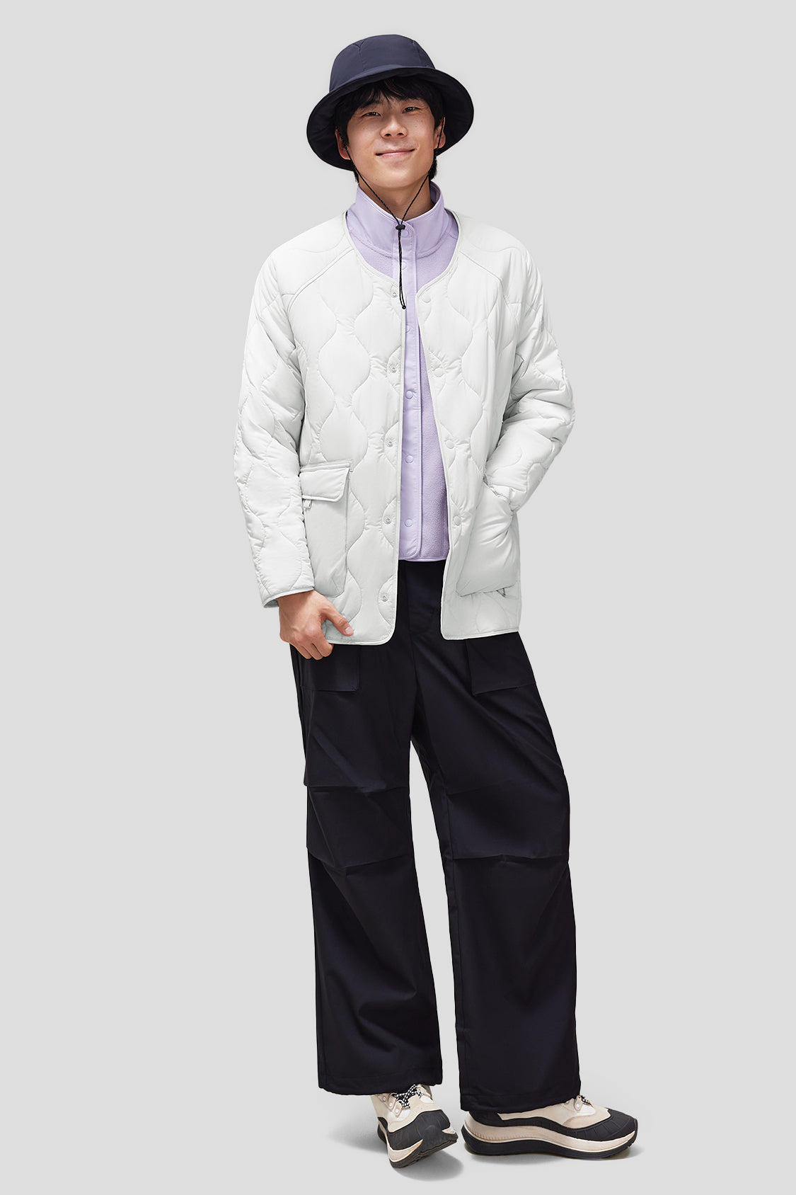 beneunder men's insulated jacket #color_misty gray