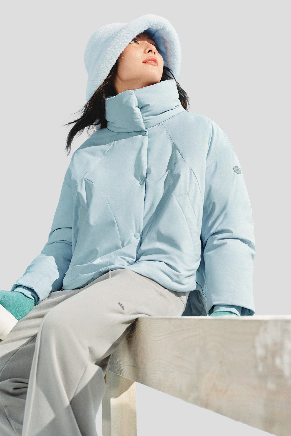 beneunder women's jacket #color_misty blue